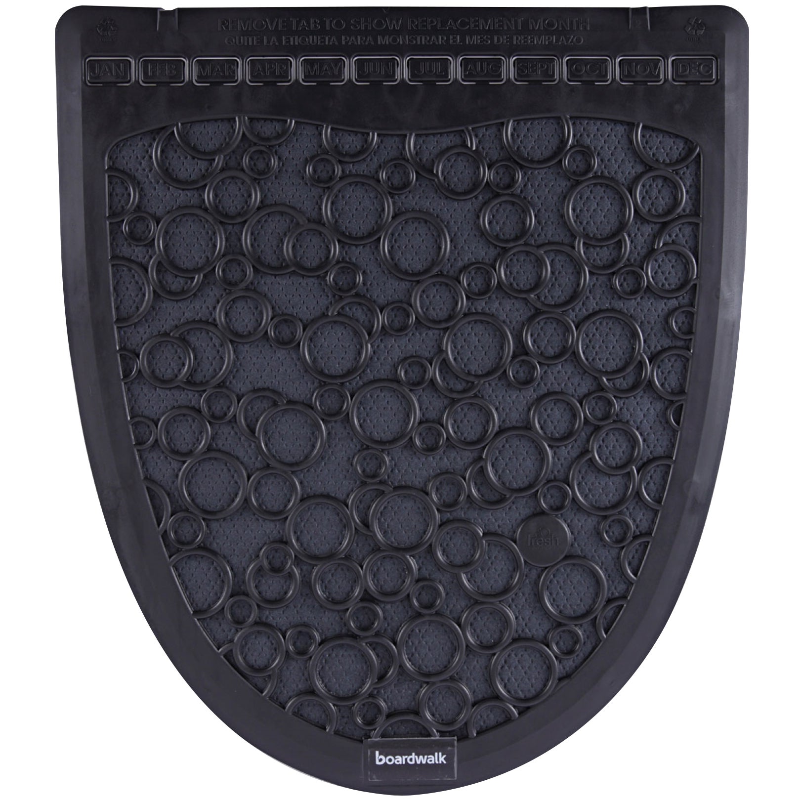 BOARDWALK RUBBER URINAL MATS BWKUMBB BLACK 6CT - Image 1