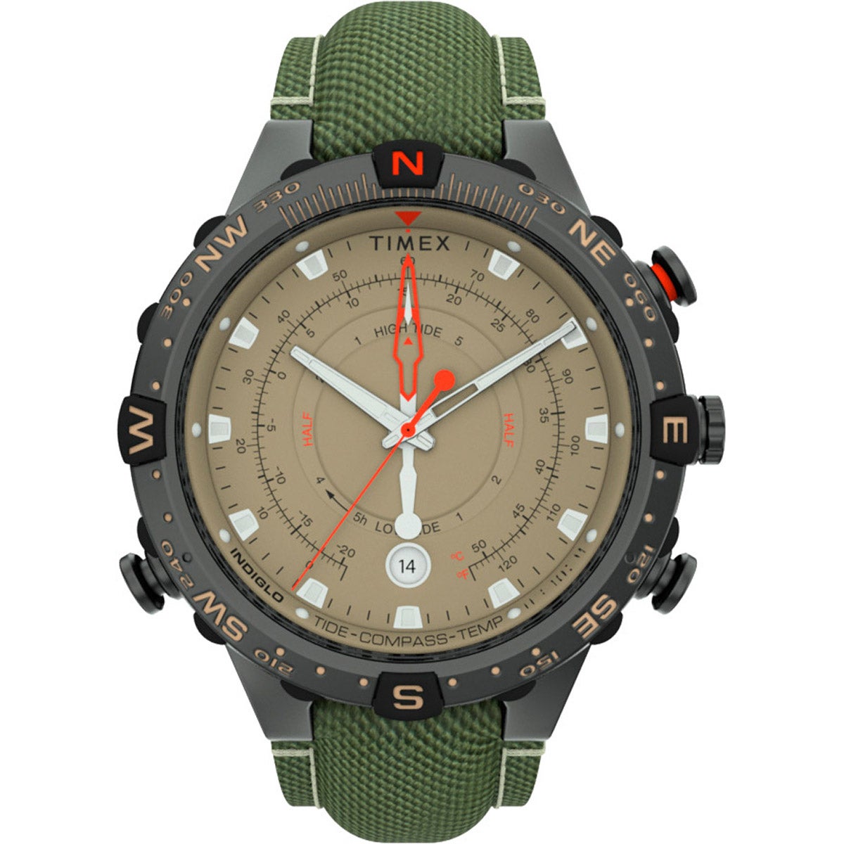 TIMEX ALLIED GREEN NYLON STRAP QUARTZ MEN'S WATCH