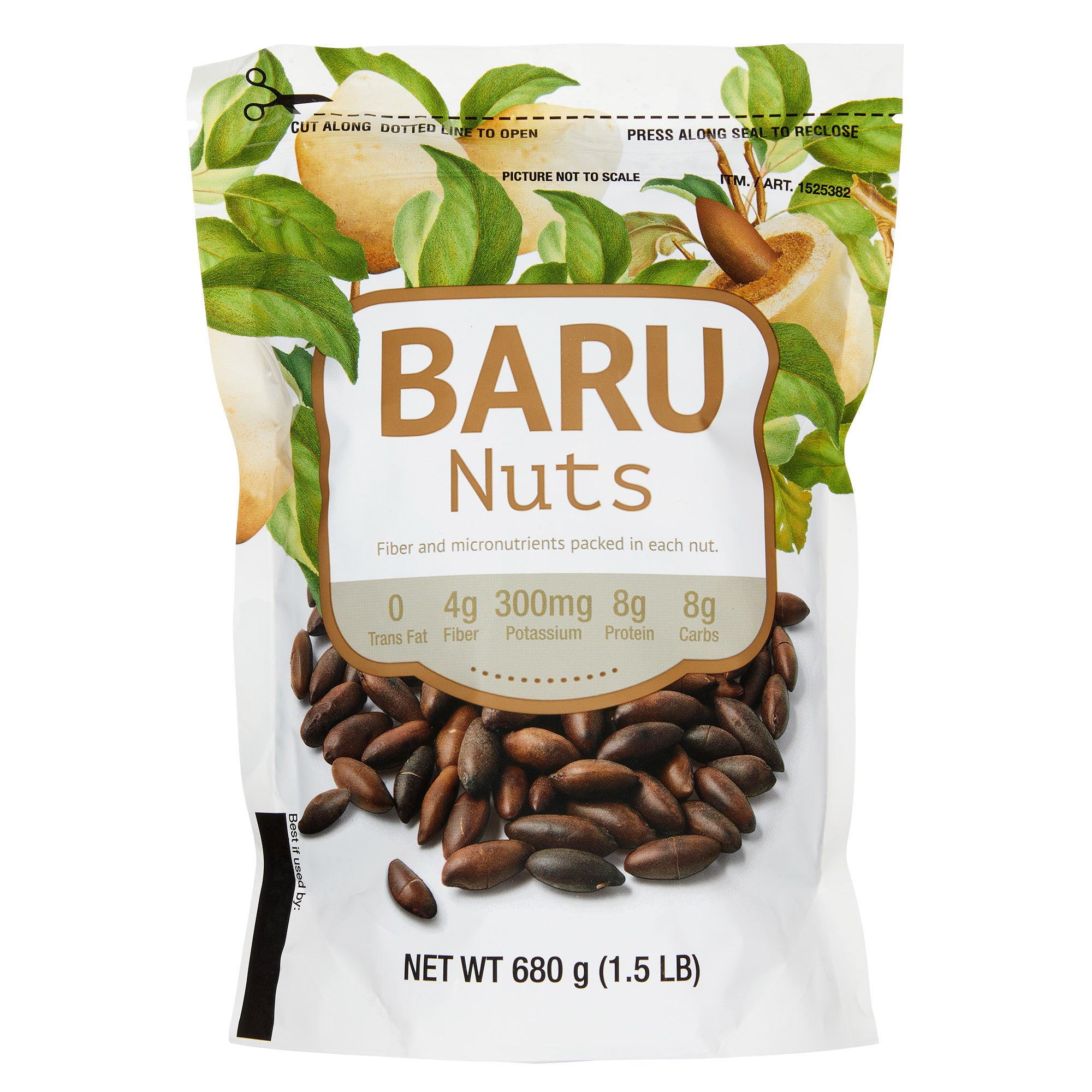 BARU NUTS DRY ROASTED 24 OUNCE BAG