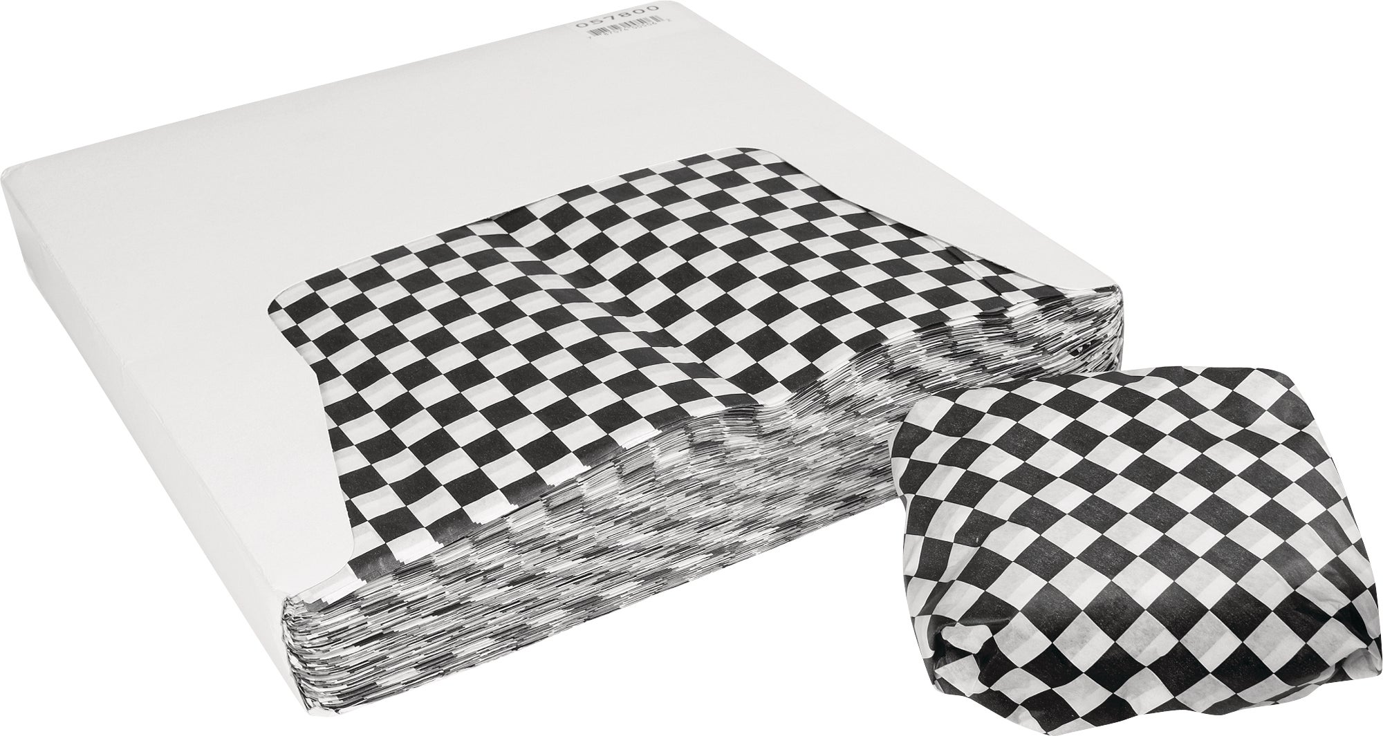 BAGCRAFT 12" X 12" DELI WRAP BLACK CHECKERED 1000CT - Image 1