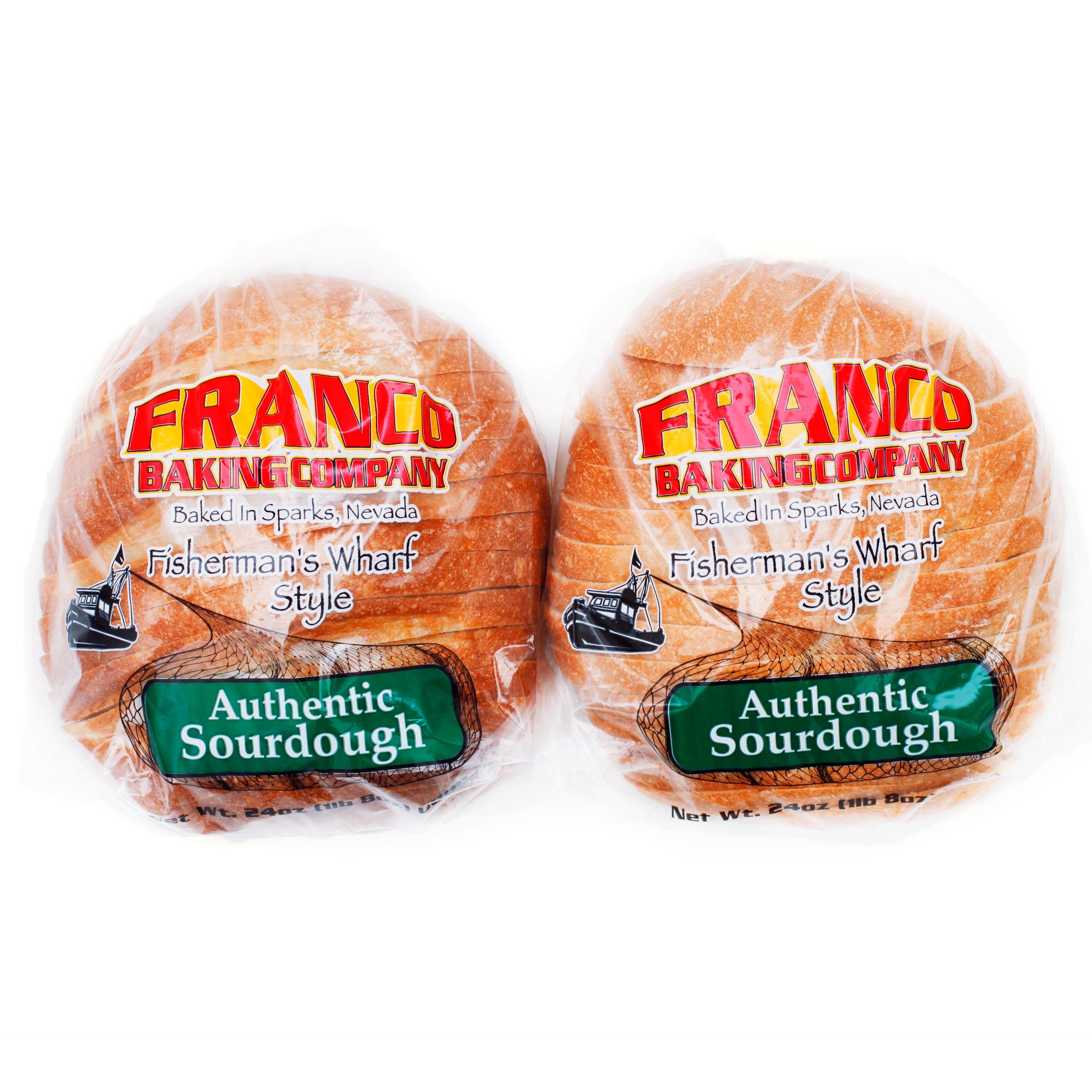 FRANCO BAKING COMPANY SLICED SOURDOUGH ROUND 2 PACK 24 OUNCES EACH