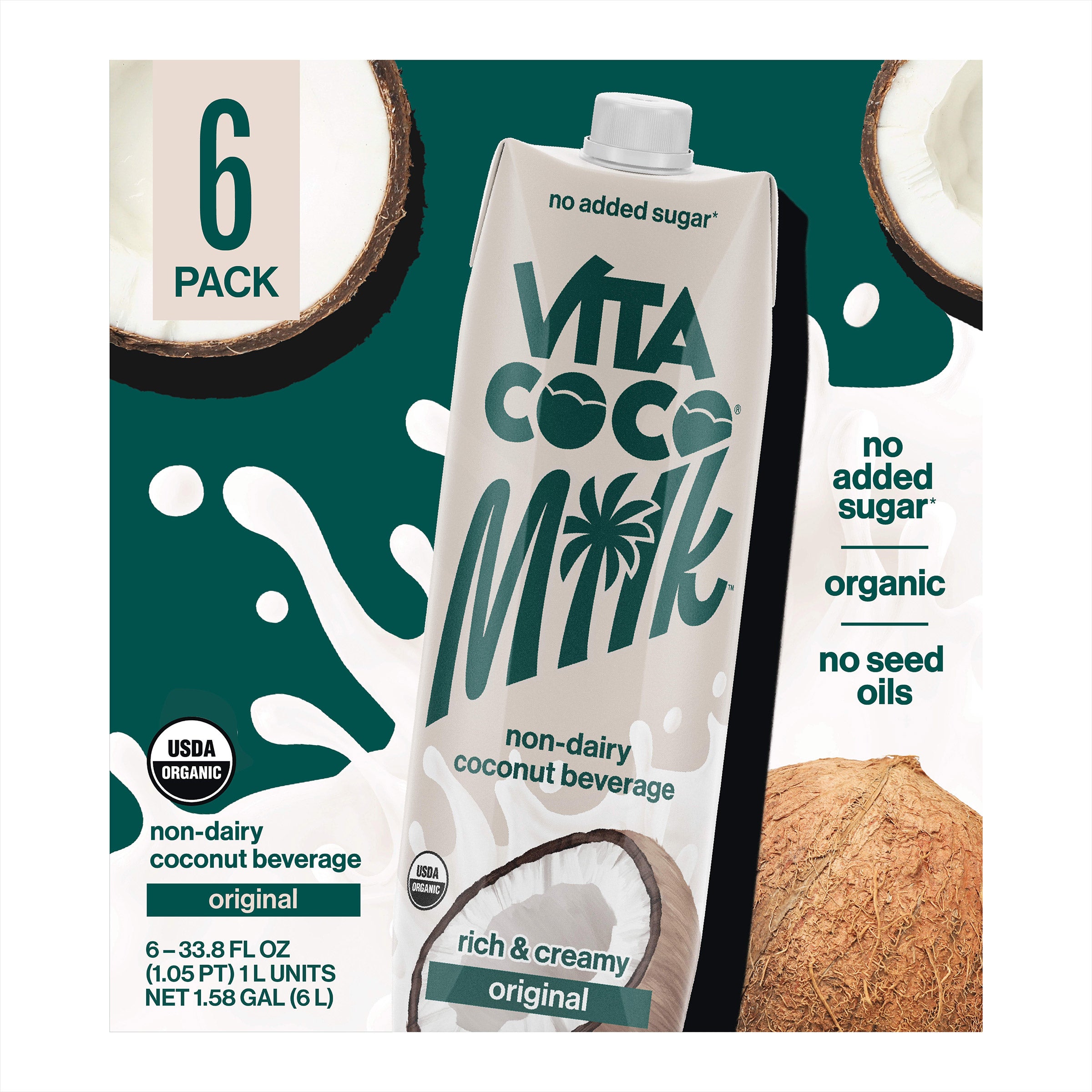 VITA COCO ORGANIC COCONUT MILK 6/33.8 OZ - Image 1