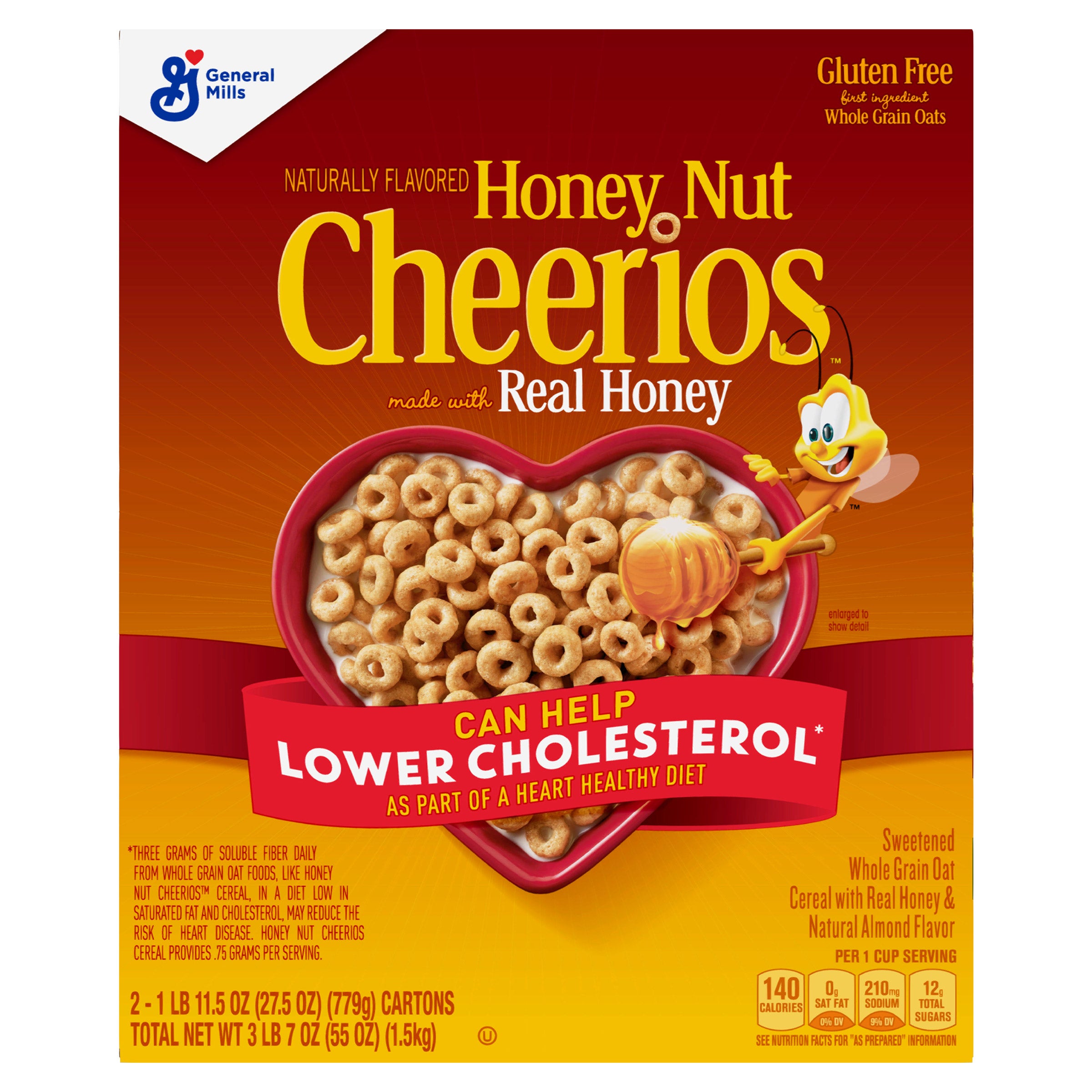 GENERAL MILLS HONEY NUT CHEERIOS 2/27.5 OUNCE BAGS - Image 1