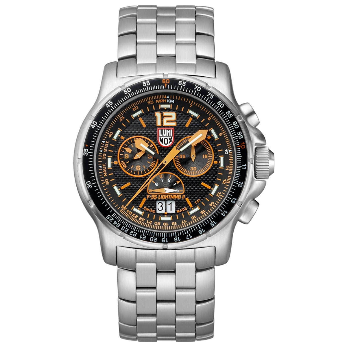 LUMINOX LIGHTNING II STAINLESS STEEL CASE MEN'S QUARTZ WATCH