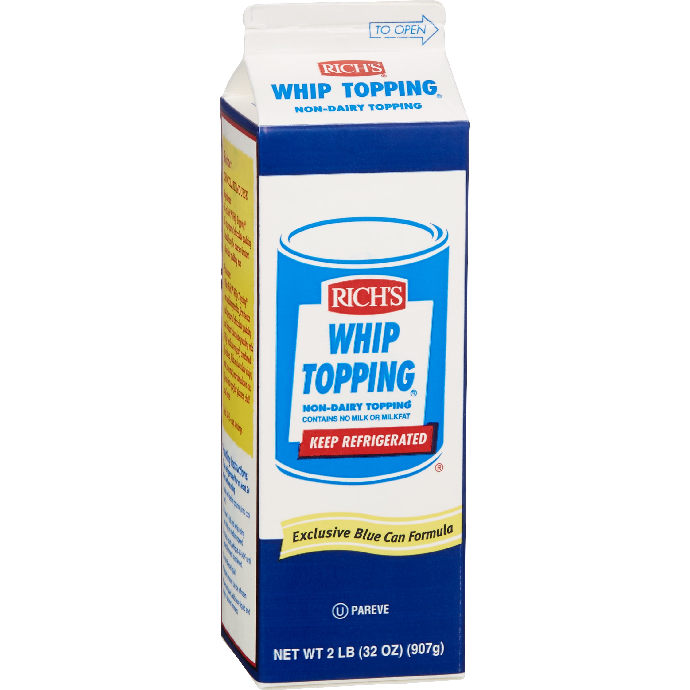 RICH'S NON DIARY WHIP TOPPING 2 LBS