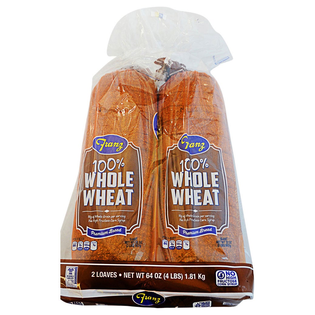 FRANZ 100% WHOLE WHEAT BREAD 2/32 OZ