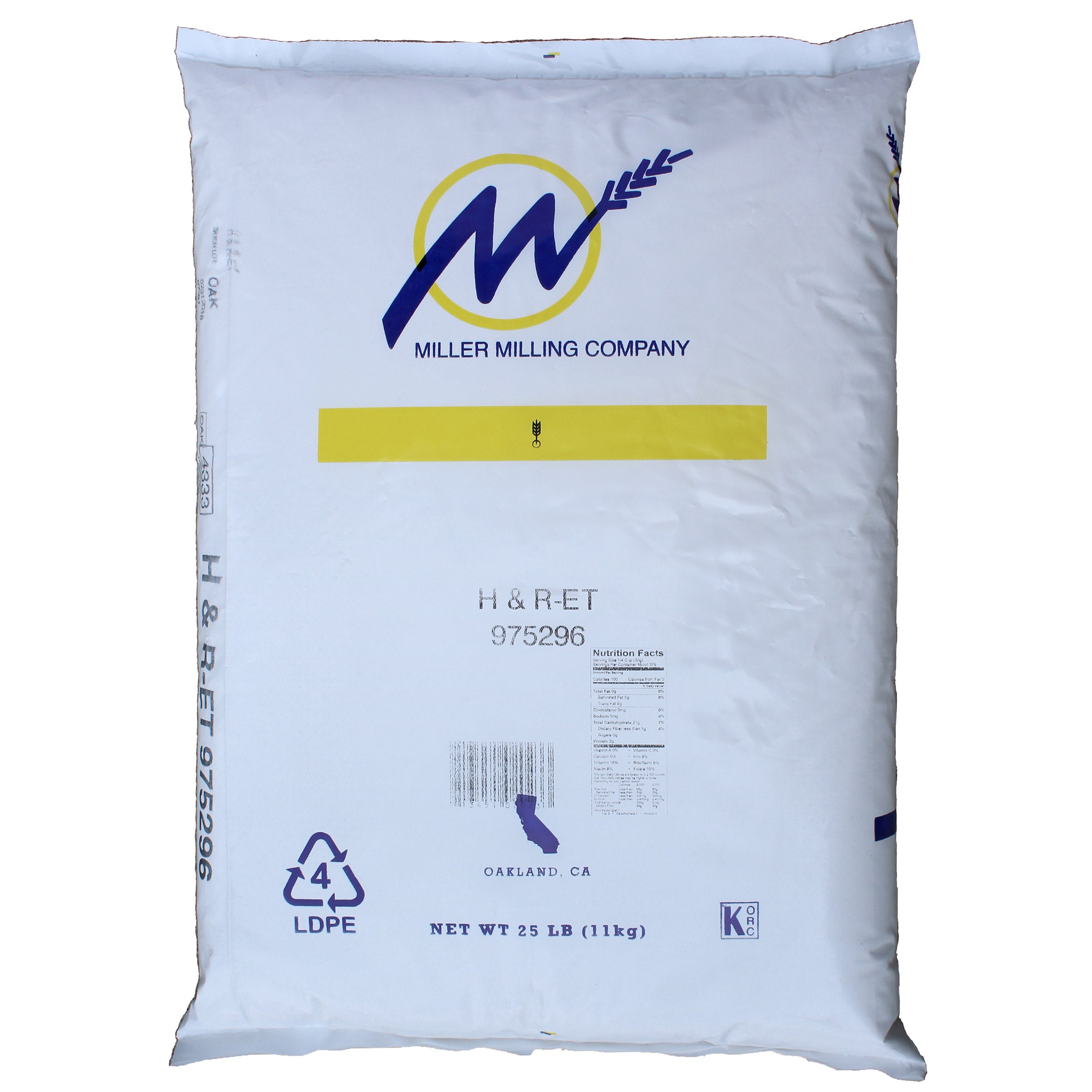 MILLER MILLING ALL PURPOSE FLOUR 25 POUNDS