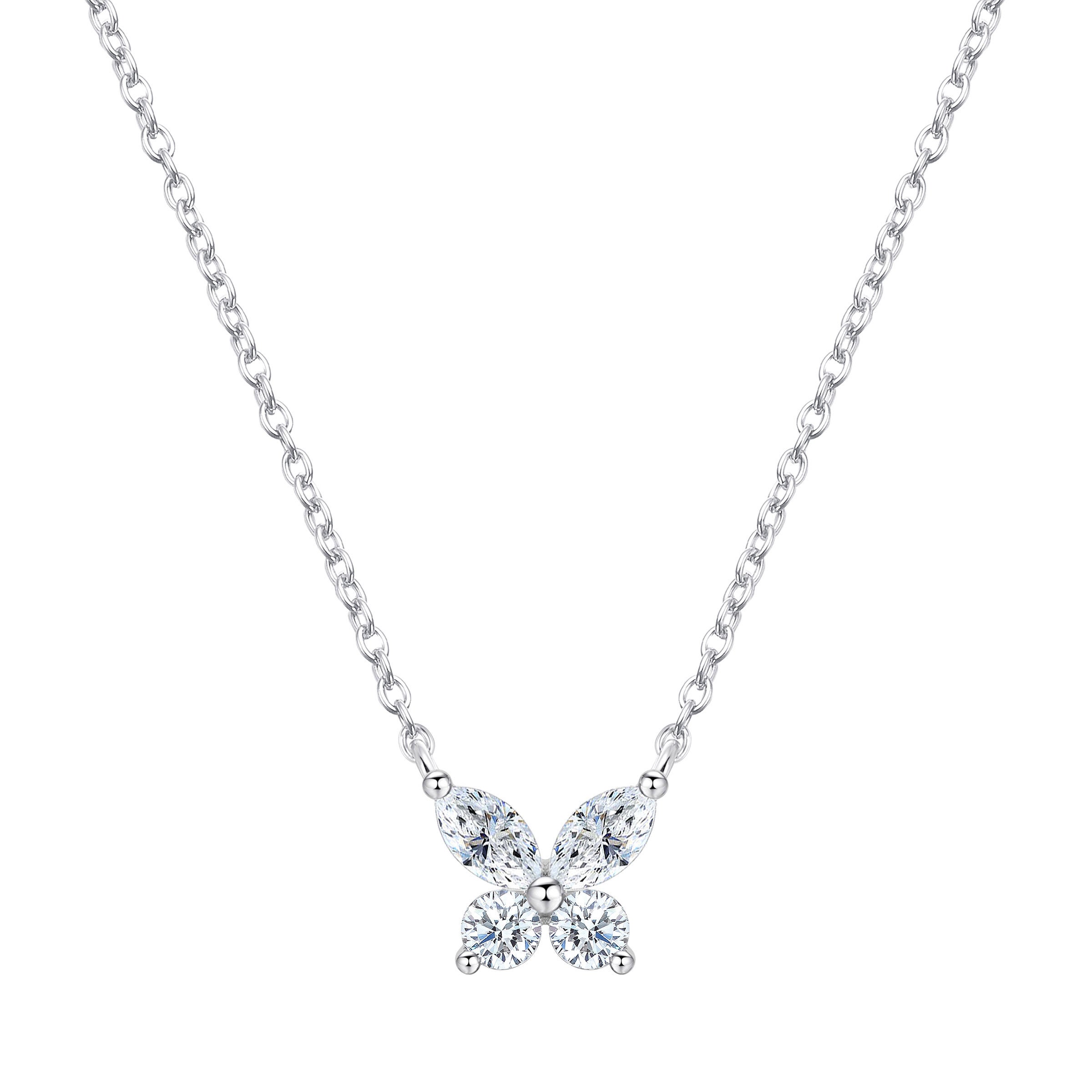 14KT WHITE GOLD VS2 I 0.41CTW DIAMOND BUTTERFLY NECKLACE - Image 1