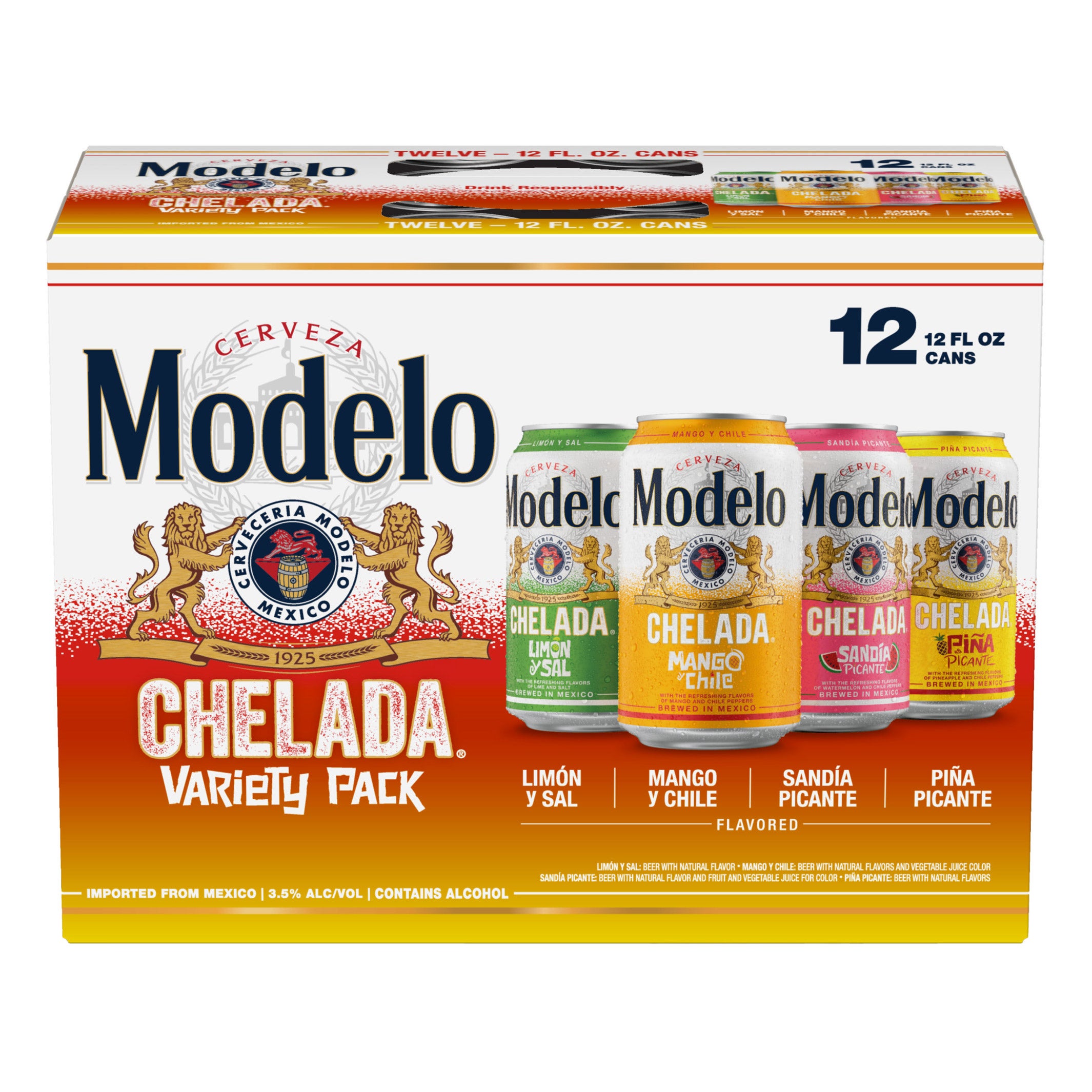 MODELO CHELADA VARIETY PACK 12/12 OZ CANS MEXICO