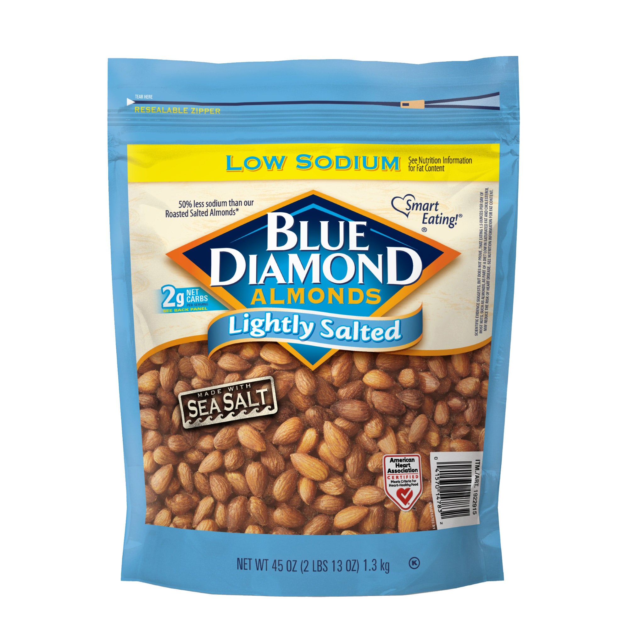 BLUE DIAMOND LIGHTLY SALTED ALMONDS 45 OUNCES - Image 1
