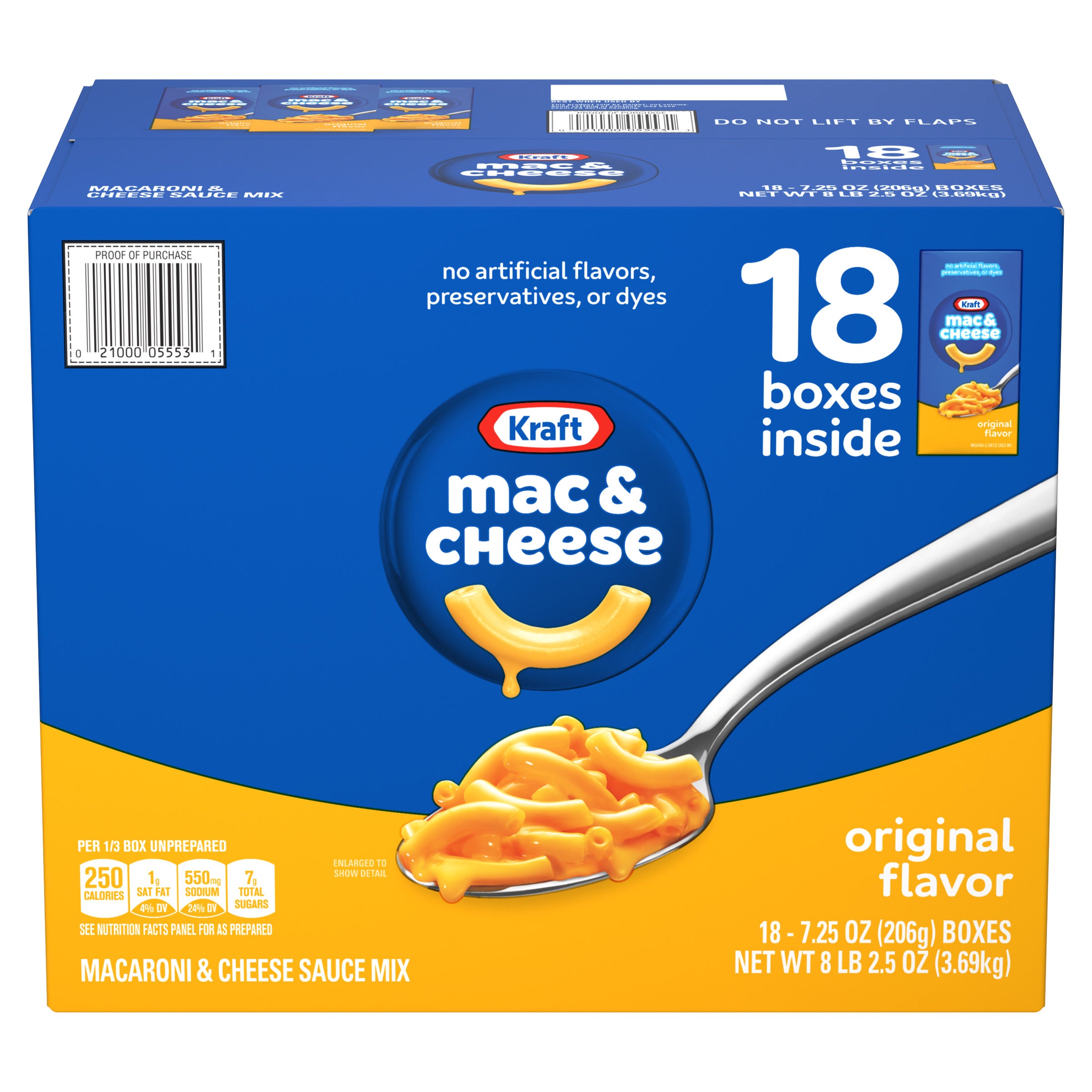 KRAFT MACARONI & CHEESE 18 CT 7.25 OZ (8.15LB) - Image 1