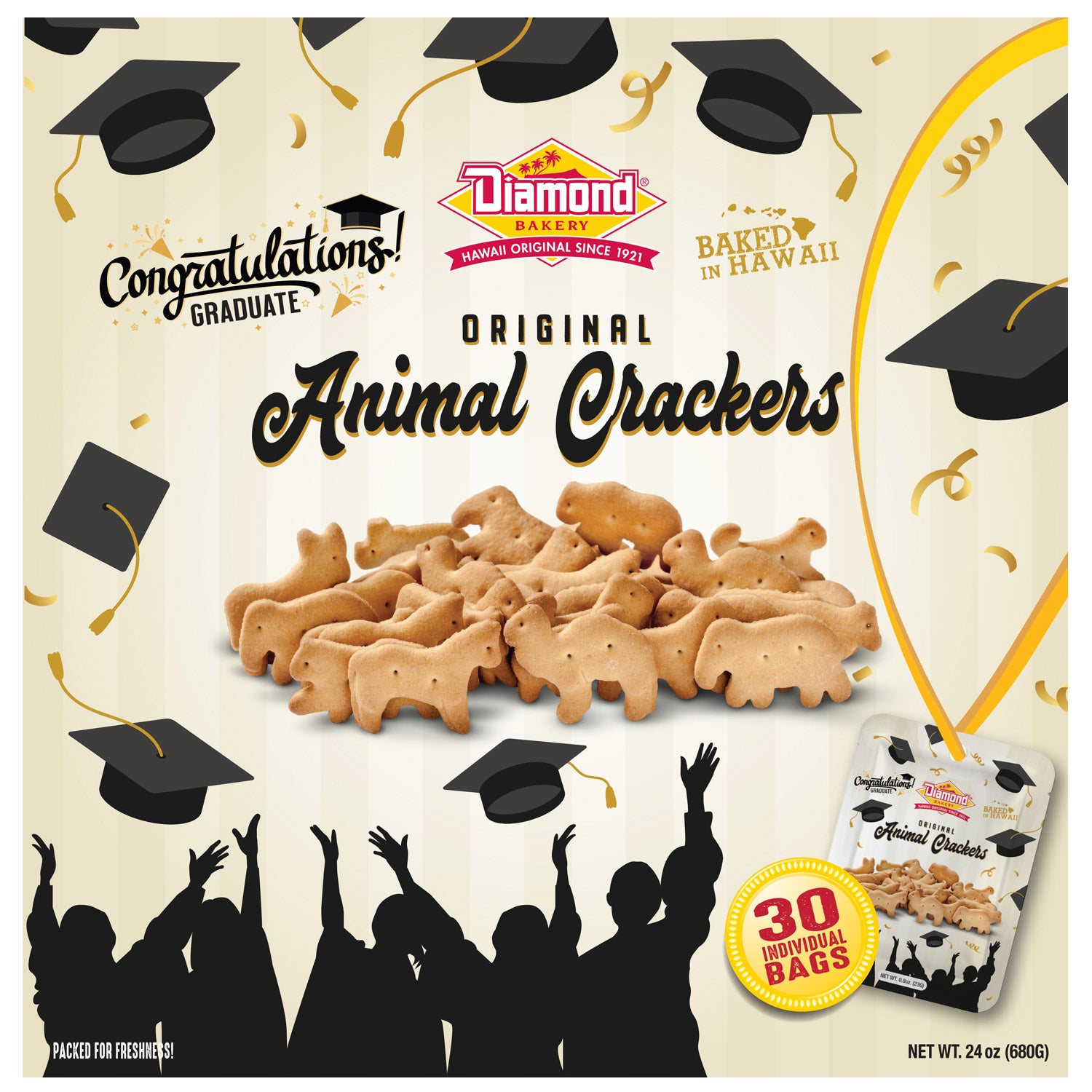 DIAMOND BAKERY GRADUATION ANIMAL CRACKERS 30 CT*.8 OZ - Image 1