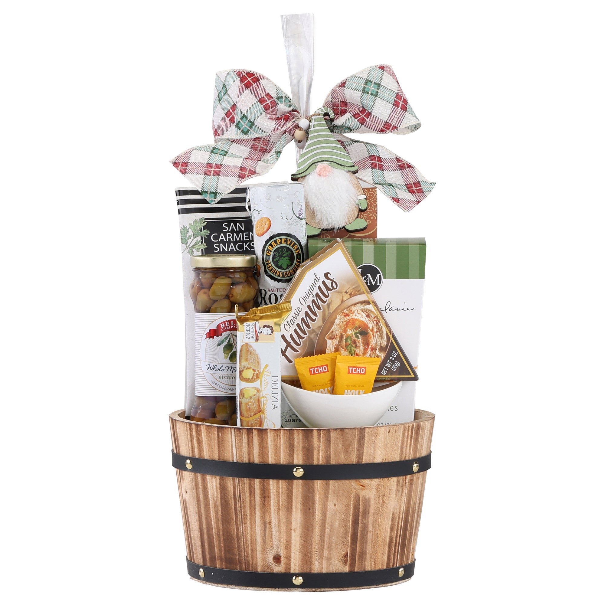WOODEN BARREL GIFT WITH CERAMIC BOWL 23.47 OUNCES - Image 1
