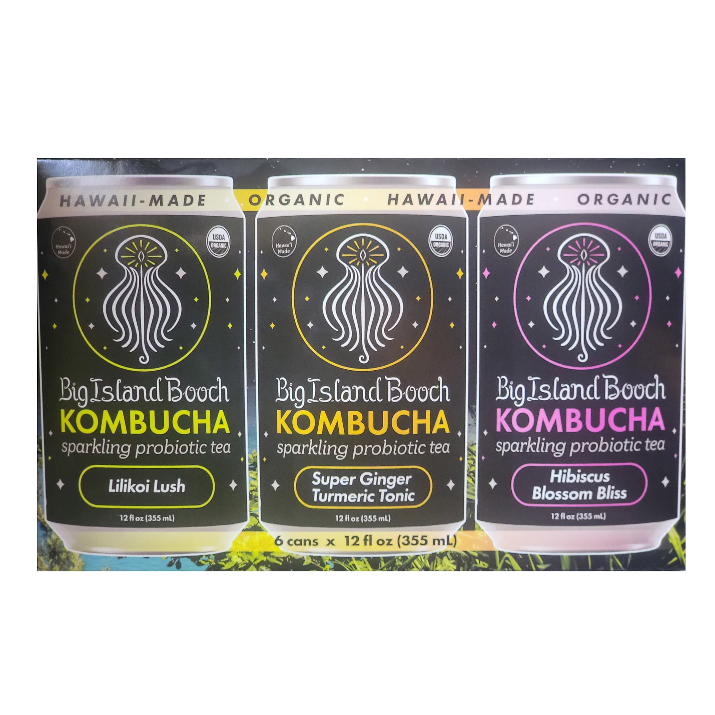 BIG ISLAND BOOCH ORGANIC VARIETY PACK 6 / 12 OZ
