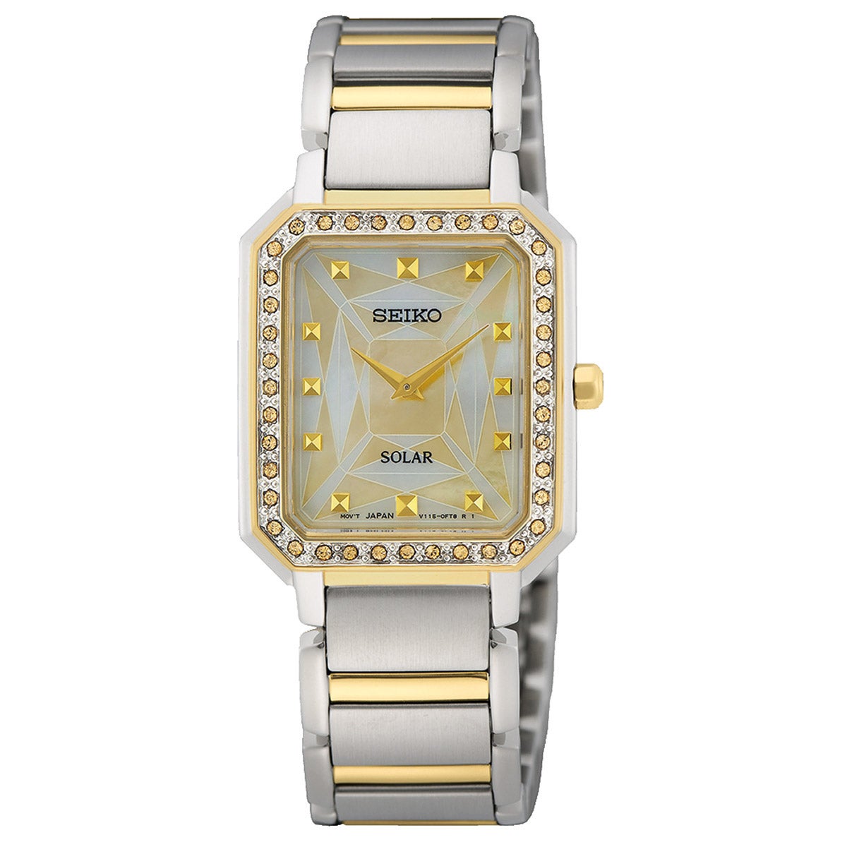 SEIKO CRYSTALS MOTHER-OF-PEARL DIAL WOMENS SOLAR WATCH - Image 1