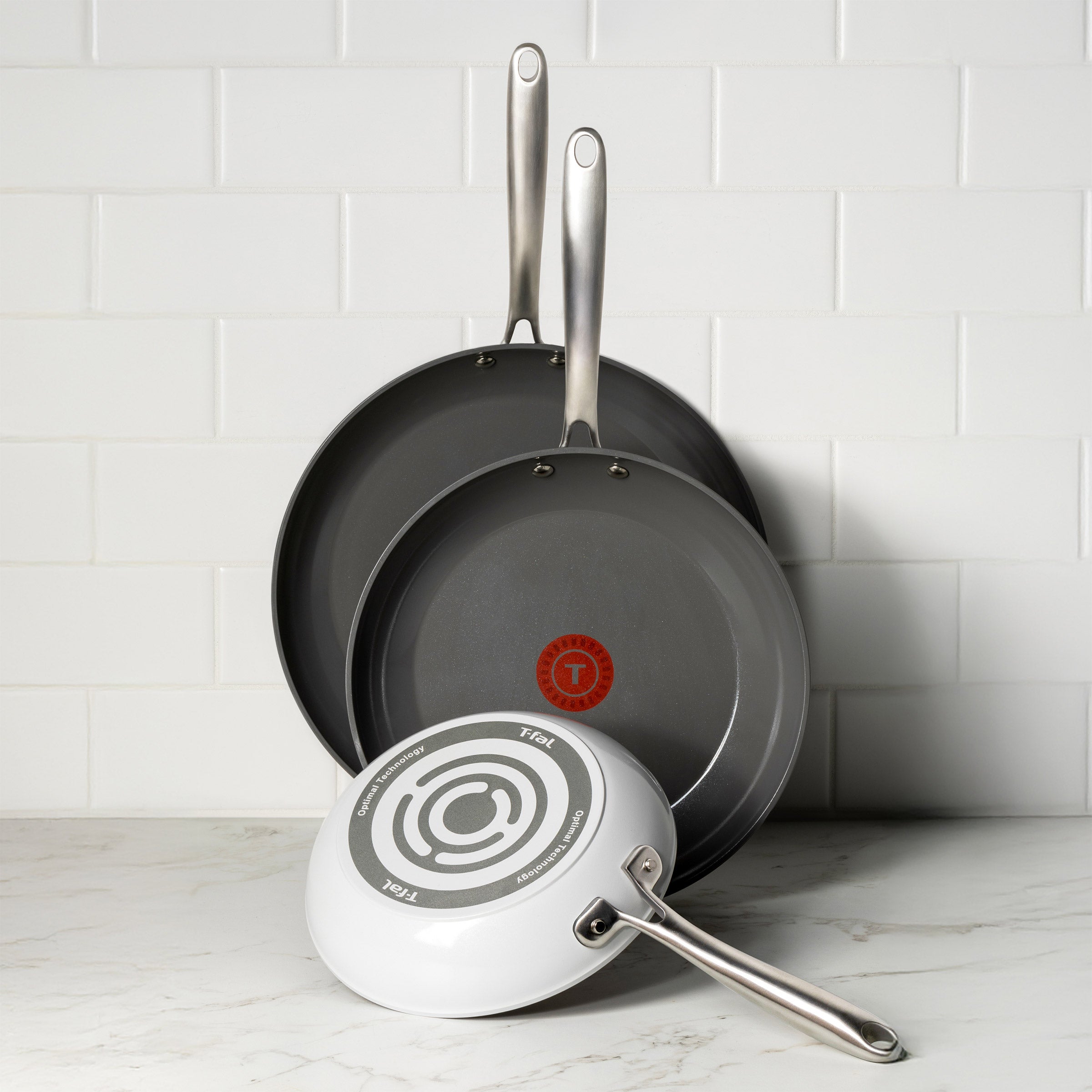T-FAL CERAMIC NON-STICK FRY PANS 3-PIECE - Image 1
