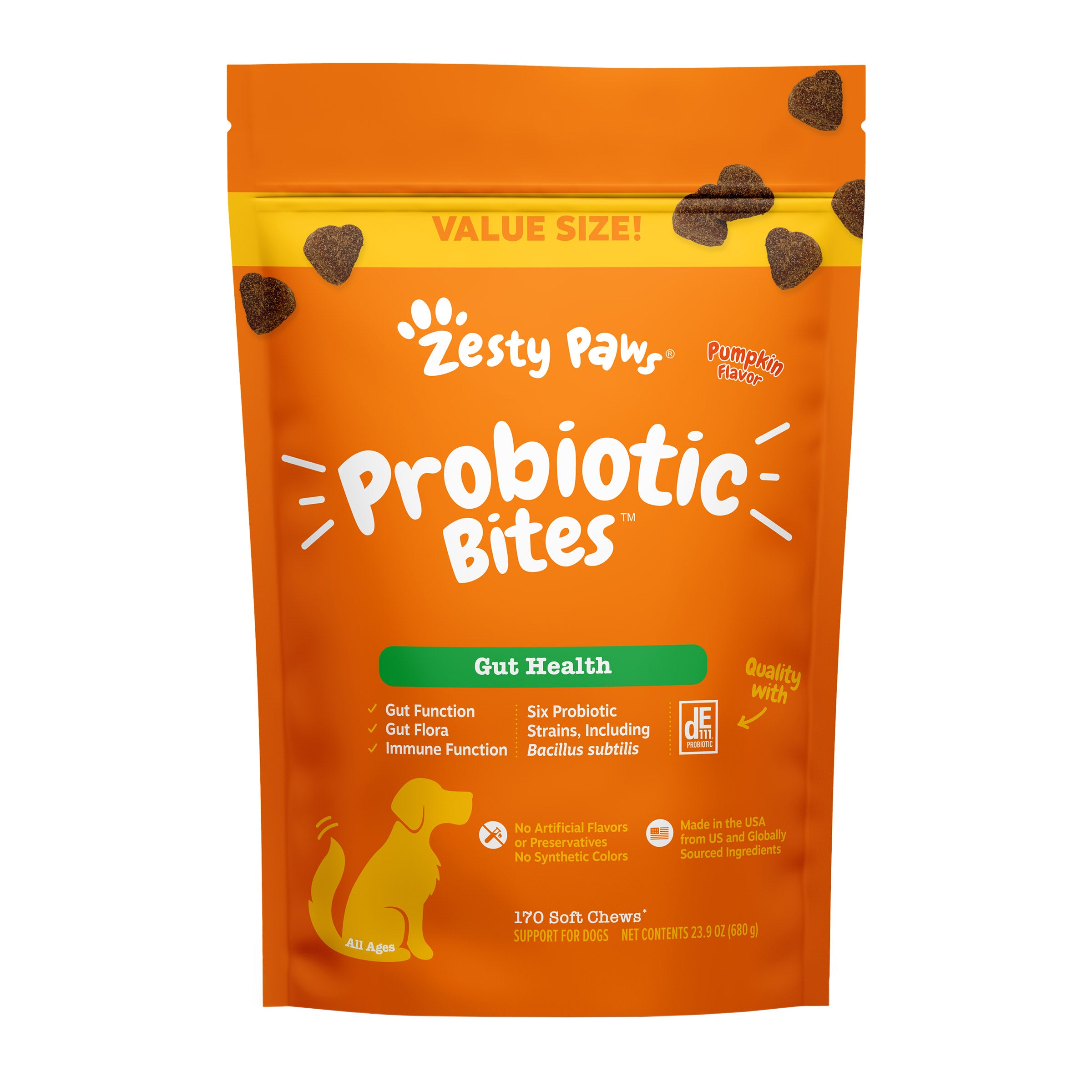 ZESTY PAWS PROBIOTIC BITES PUMPKIN 170 CT - Image 1