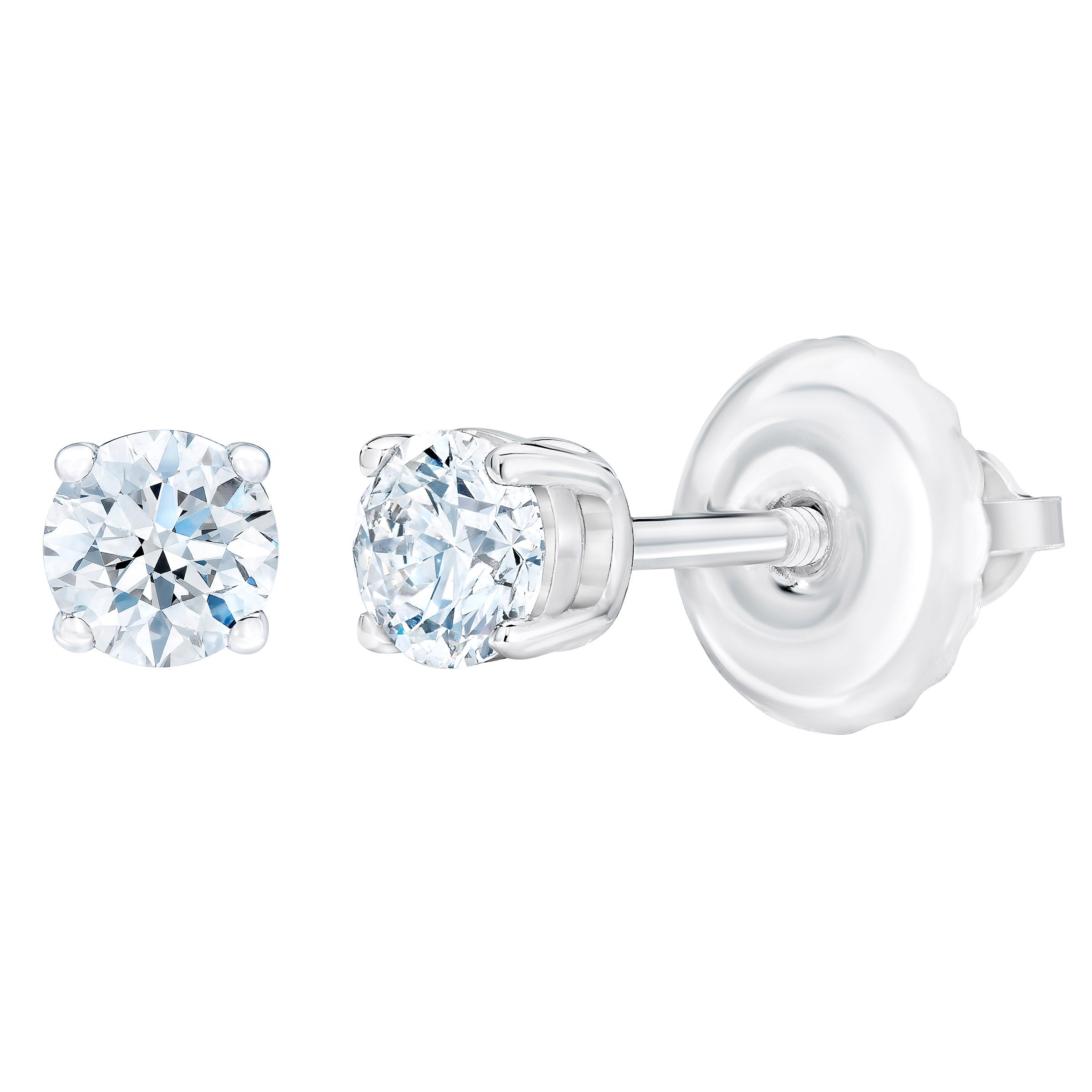 14KT WHITE GOLD VS2 I .23CTW ROUND BRILLIANT DIAMOND EARRINGS - Image 1