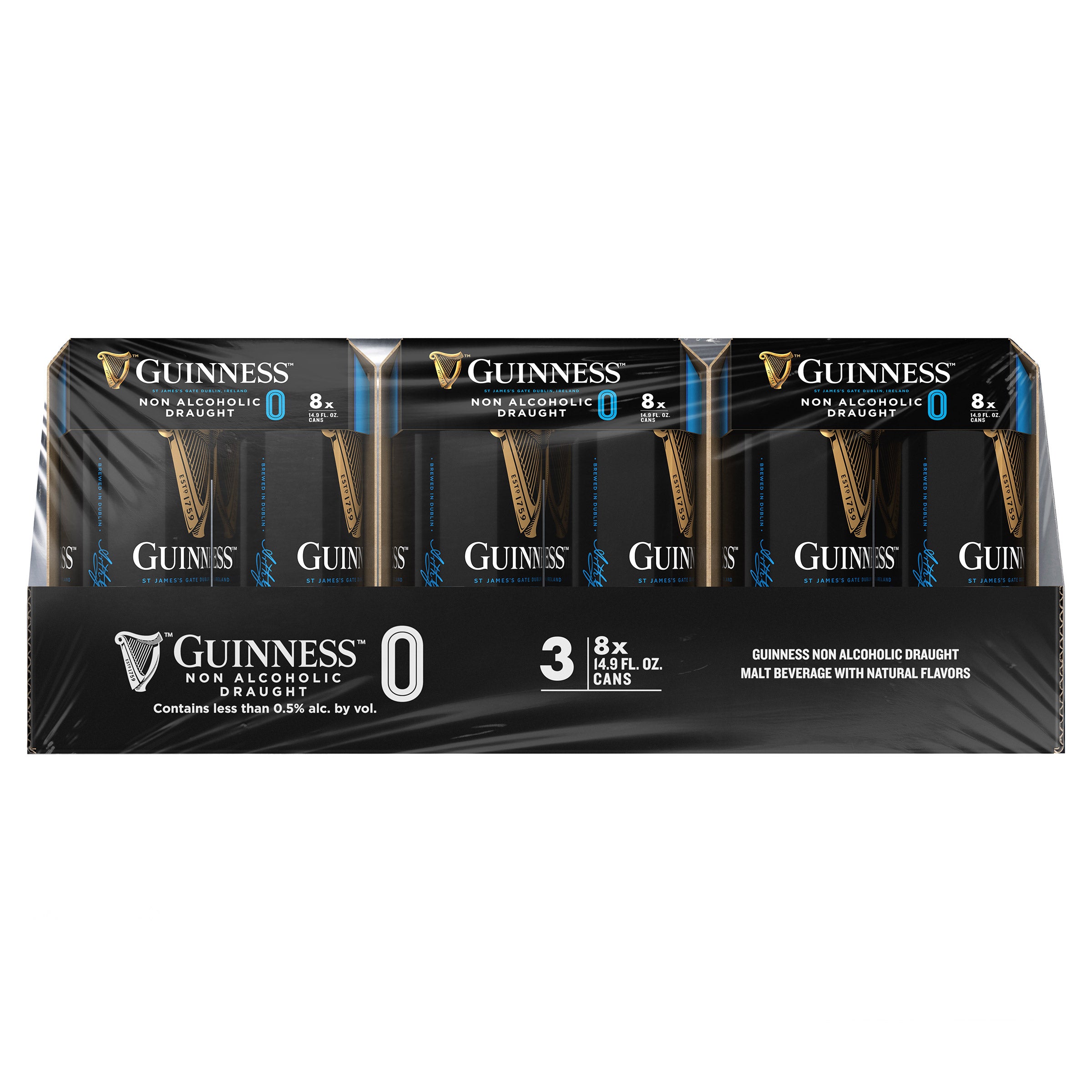 GUINNESS 0 NON ALCOHOLIC BEER 3-8 CT / 14.9 OZ CANS