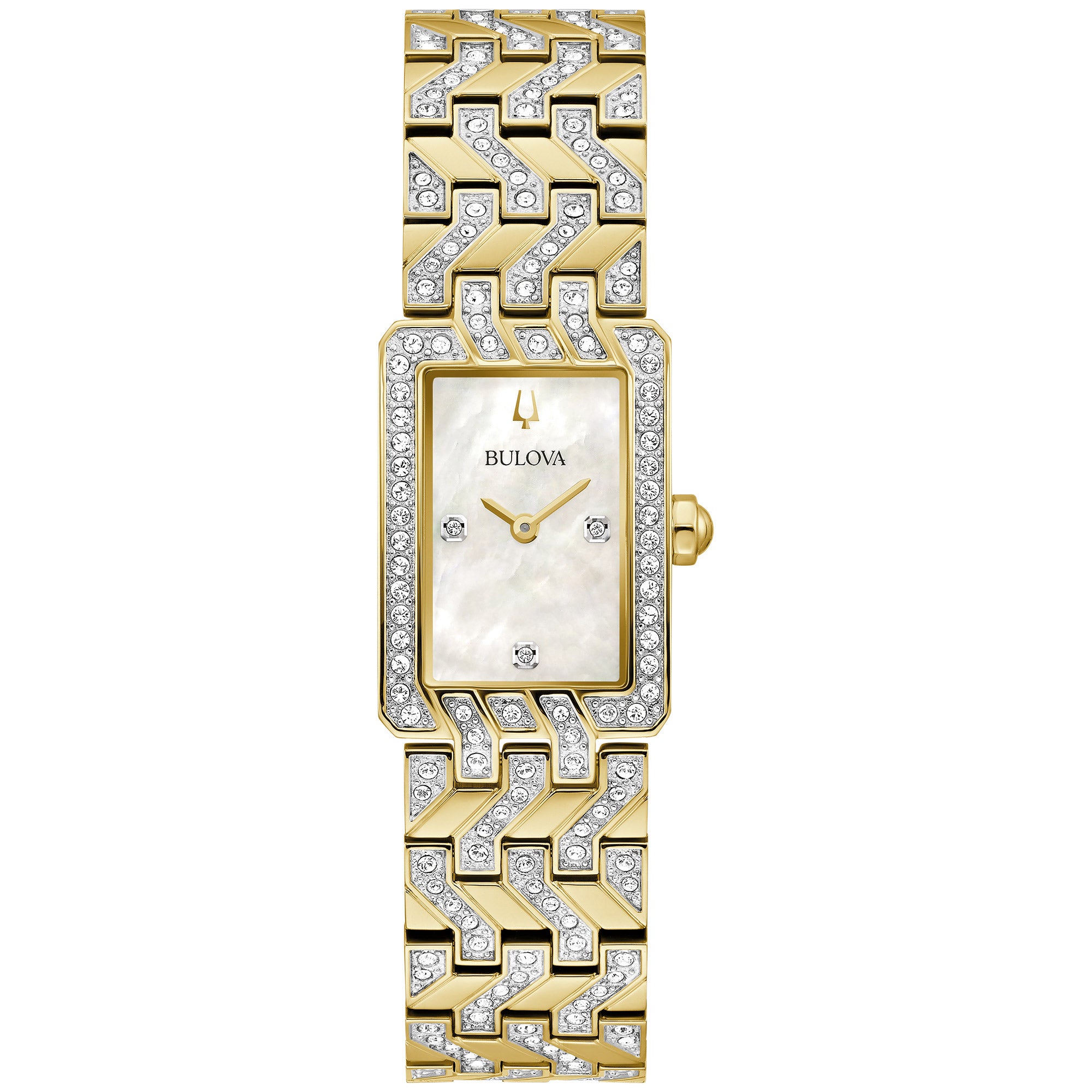 BULOVA CRYSTAL GOLD-TONE WOMENS QUARTZ WATCH - Image 1