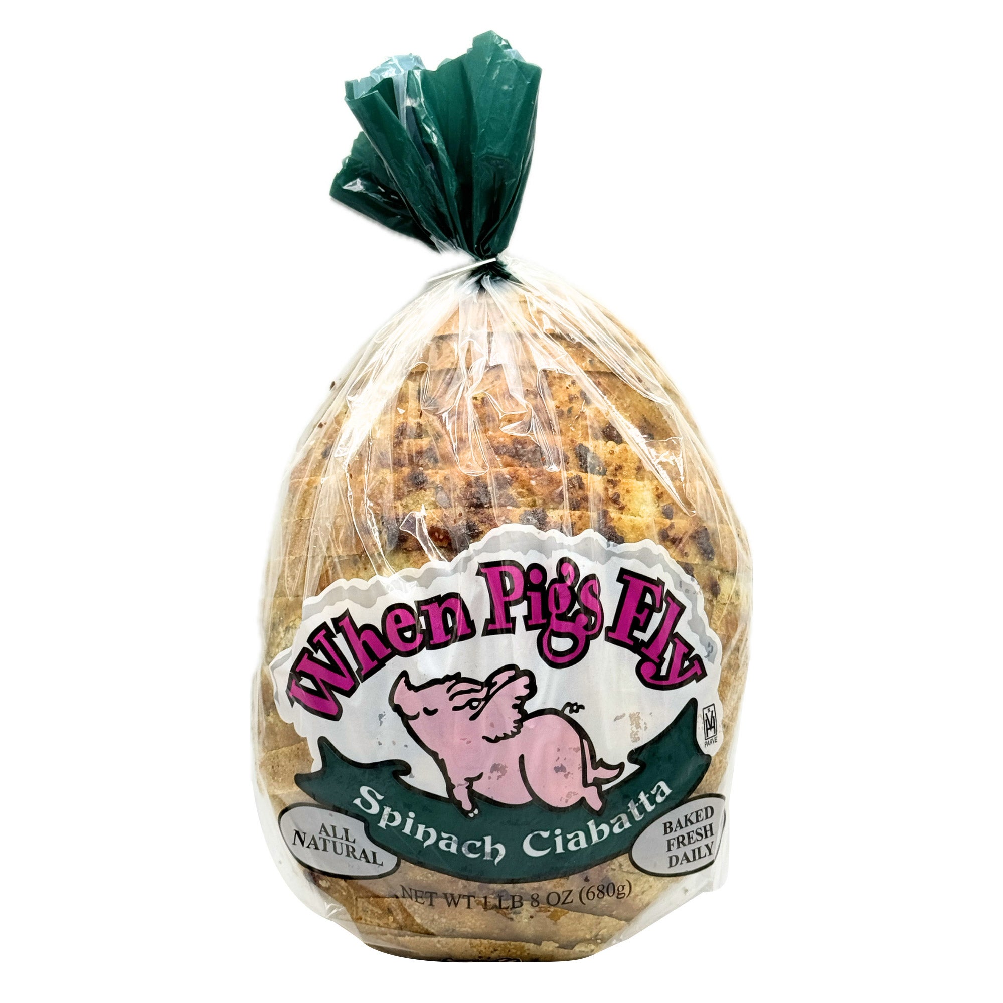WHEN PIGS FLY SPINACH CIABATA 24 OZ (1.5 LBS)