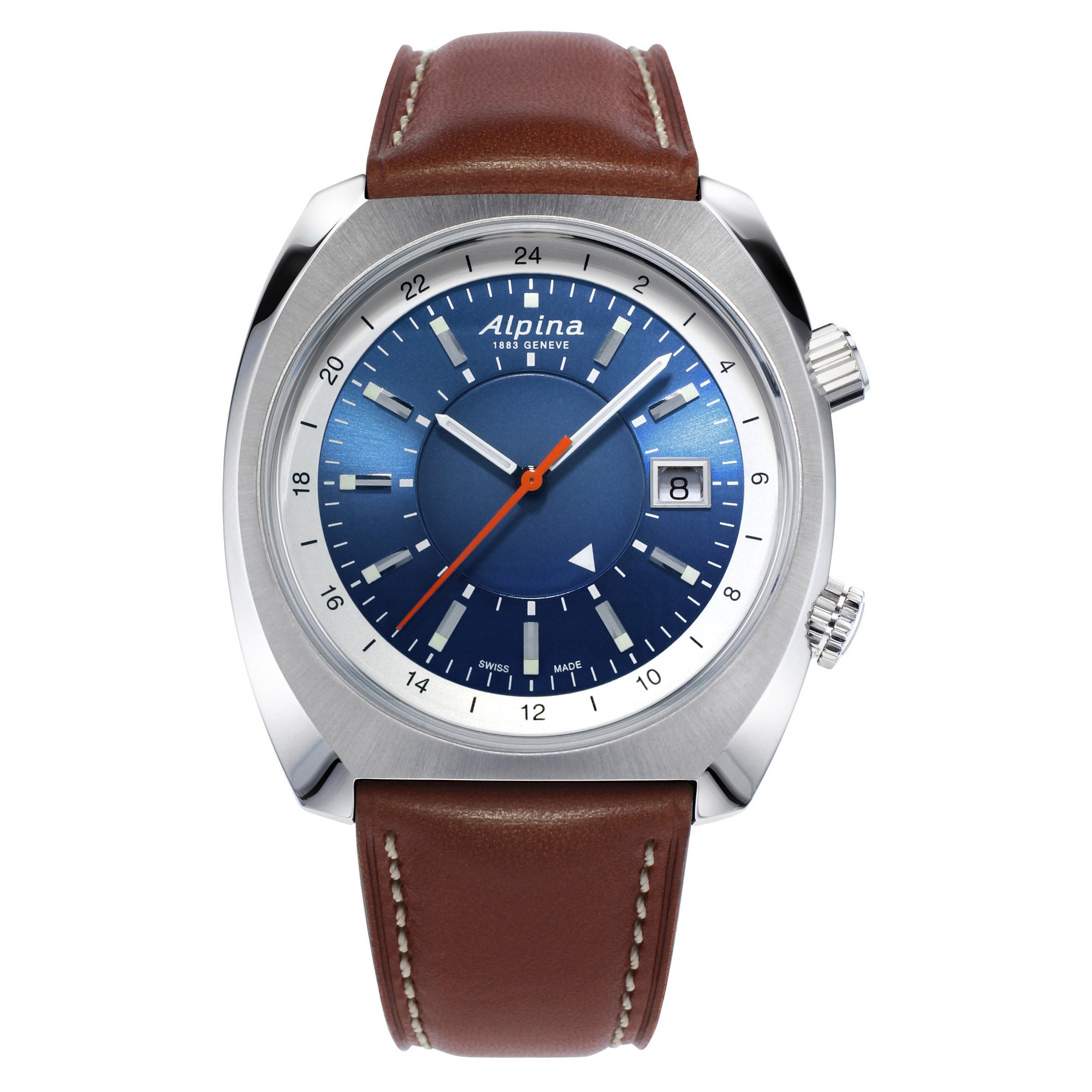 ALPINA STARTIMER PILOT HERITAGE BROWN LEATHER MEN'S AUTOMATIC WATCH