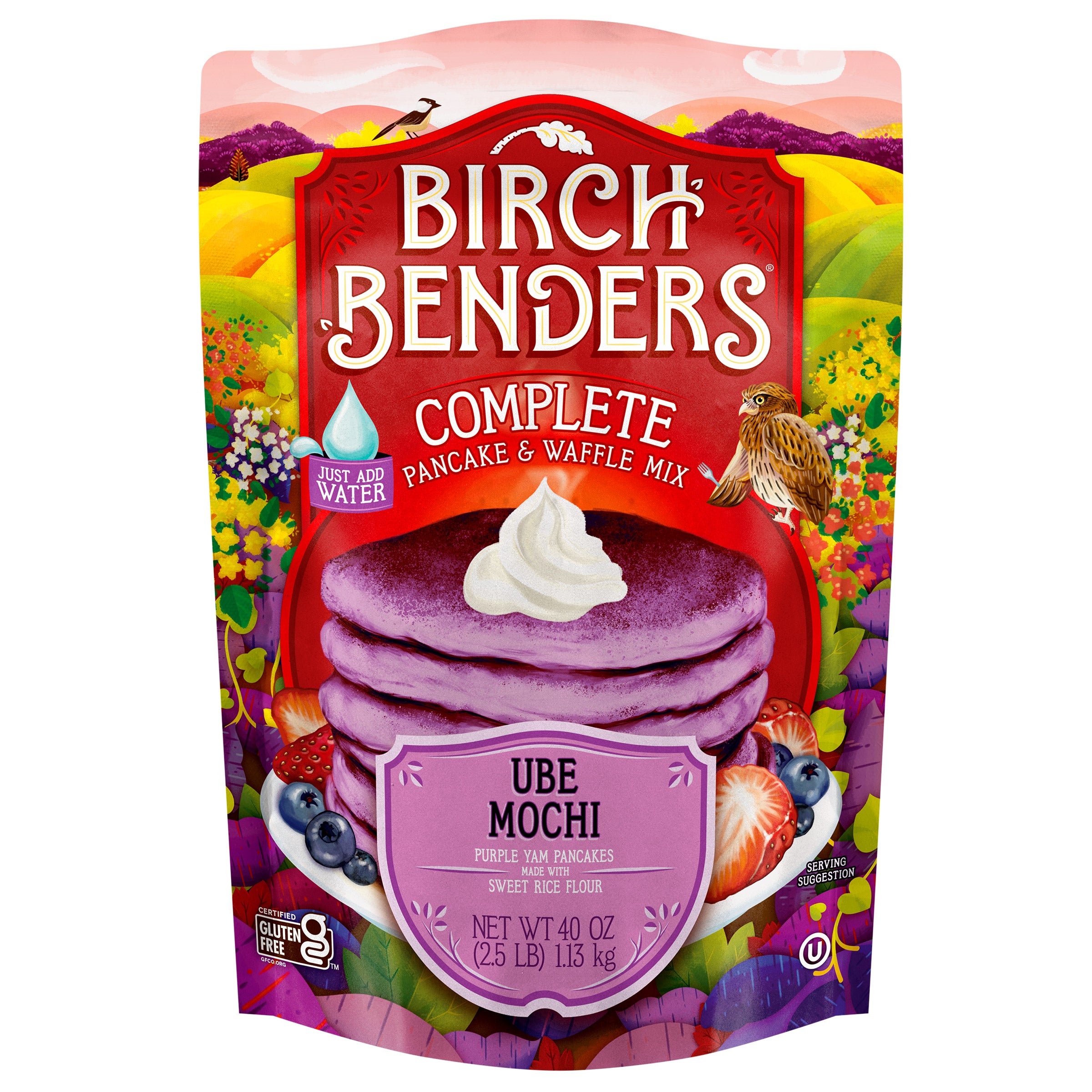 BIRCH BENDERS UBE MOCHI PANCAKE & WAFFLE MIX 40 OZ - Image 1