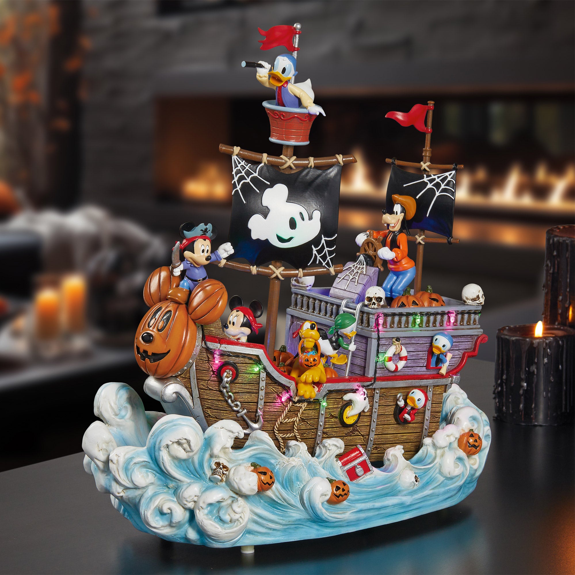 DISNEY ANIMATED PIRATE SHIP WITH LIGHTS AND MUSIC