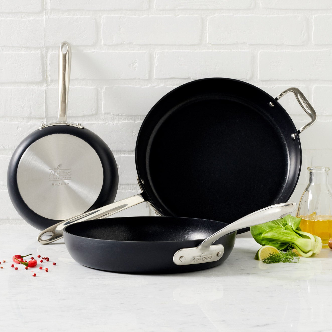 ALL-CLAD NON-STICK SKILLET 3-PIECE SET