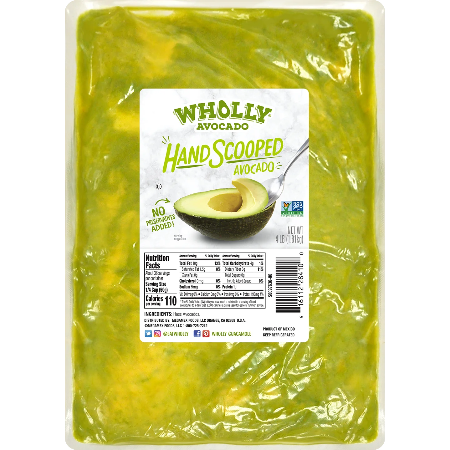 WHOLLY AVOCADO HAND SCOOPED 4 LBS