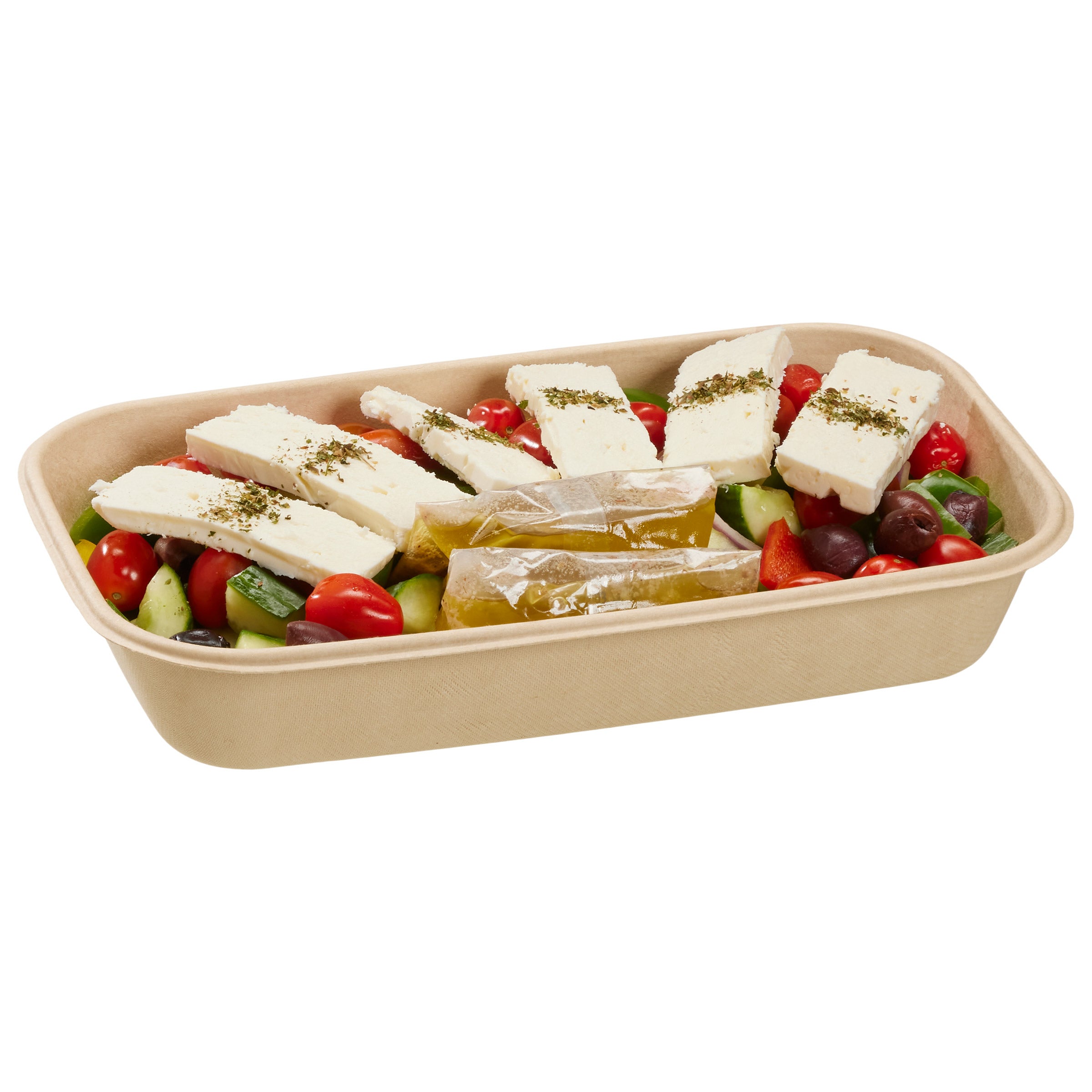 GREEK SALAD W/ FETA & DRESSING PER LB