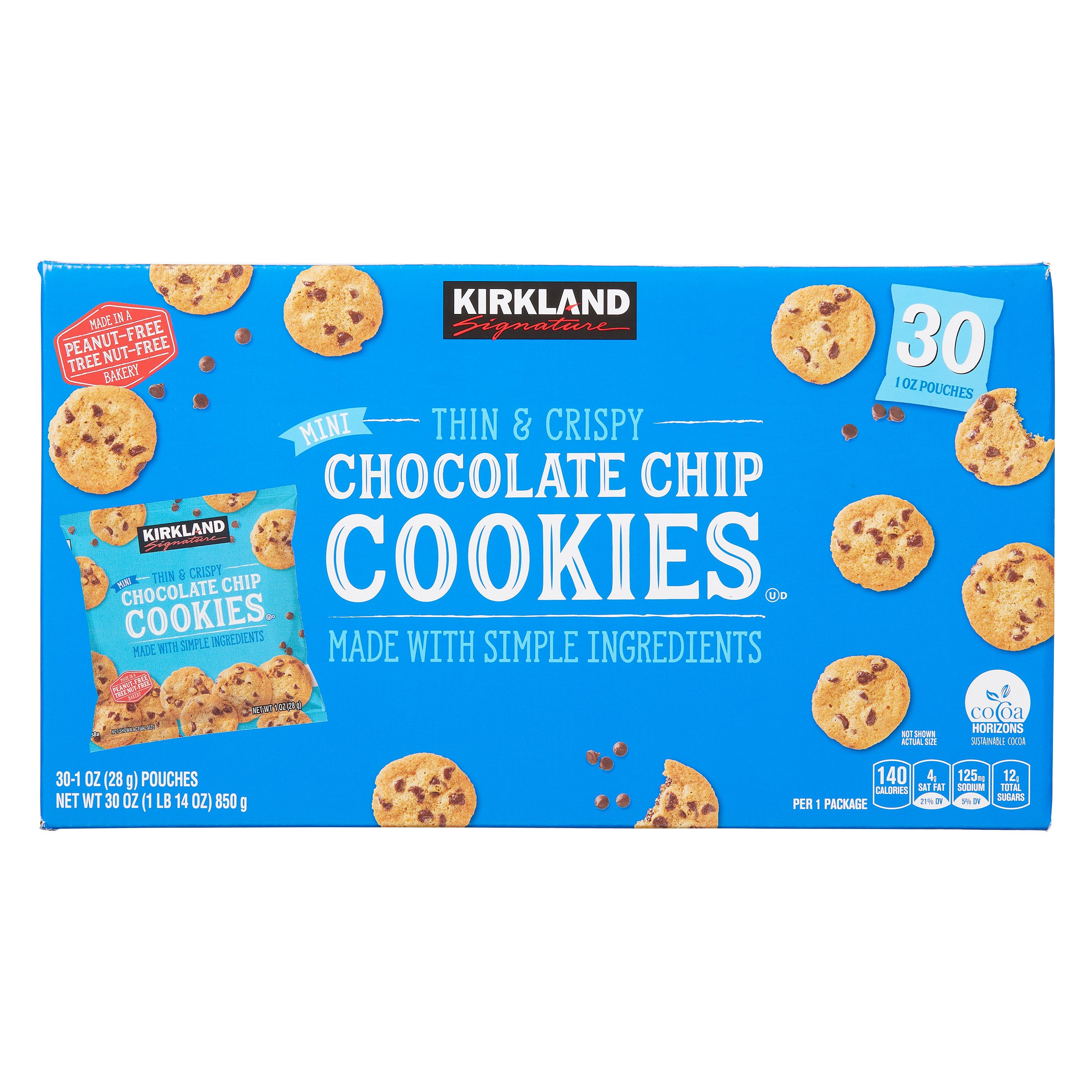 KIRKLAND SIGNATURE MINI CHOC CHIP COOKIES 30 CT (1.88 LBS) - Image 1