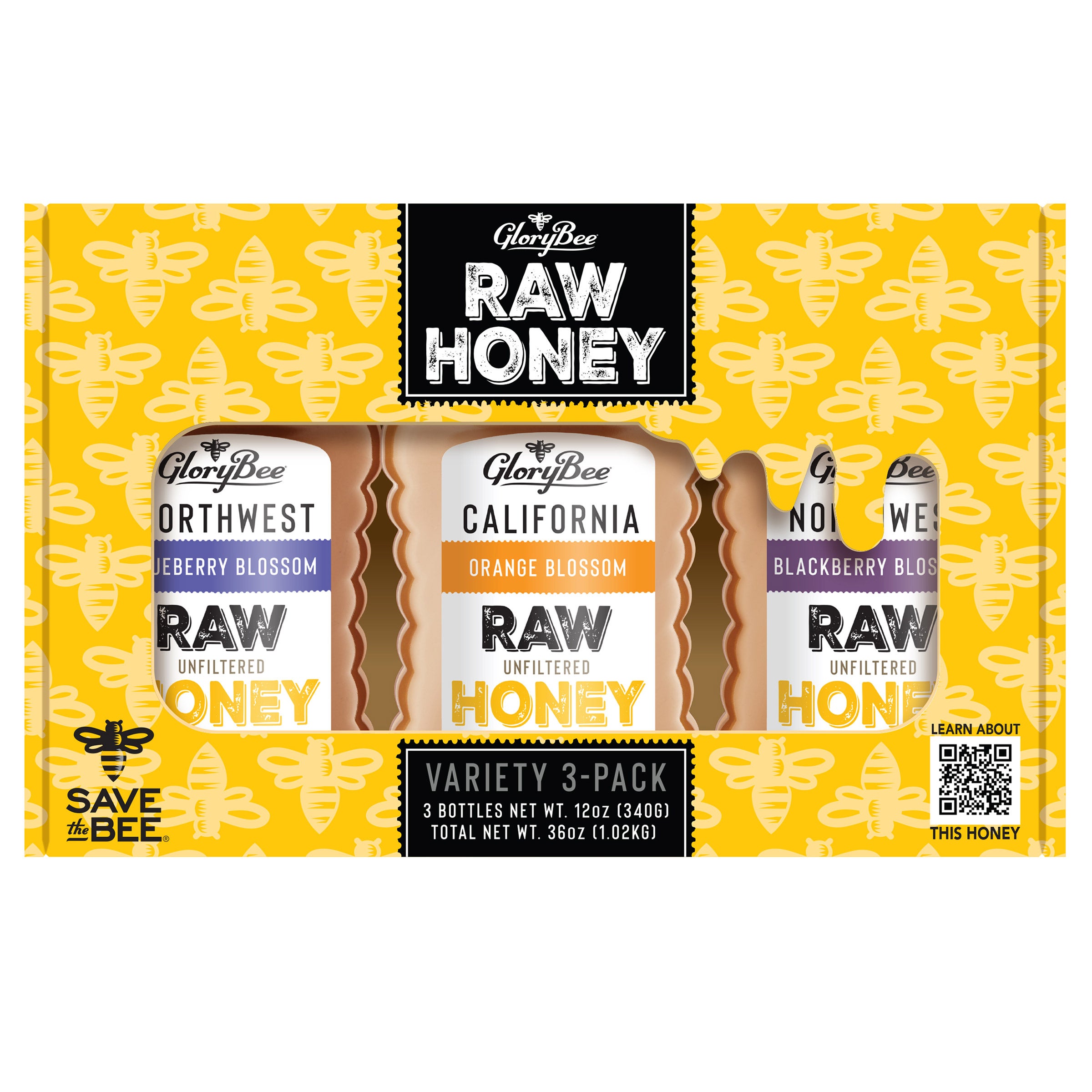 GLORYBEE HONEY VARIETY PACK 3/12 OZ - Image 1