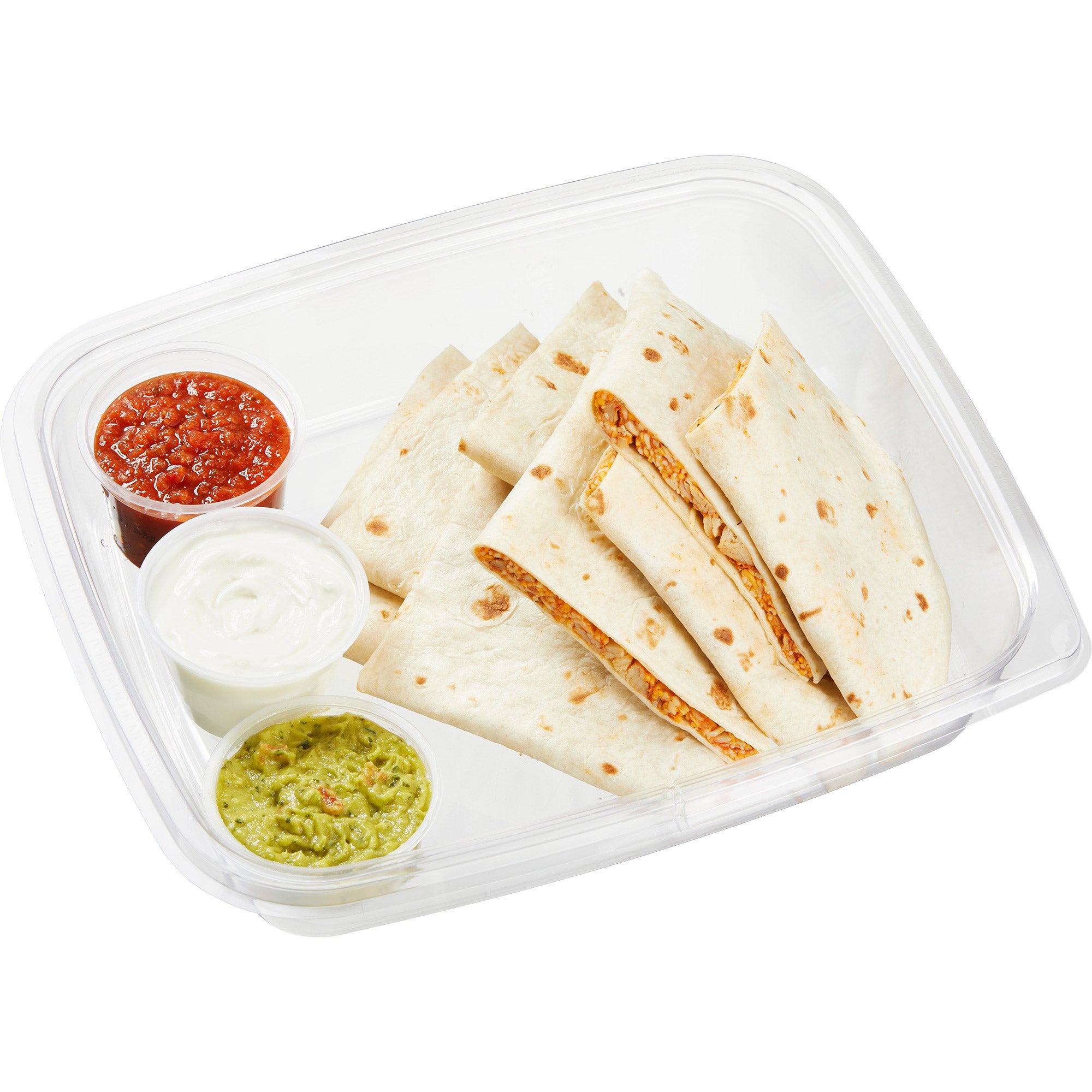 CHICKEN QUESADILLA W/GUACAMOLE, SALSA & SOUR CREAM PER LB