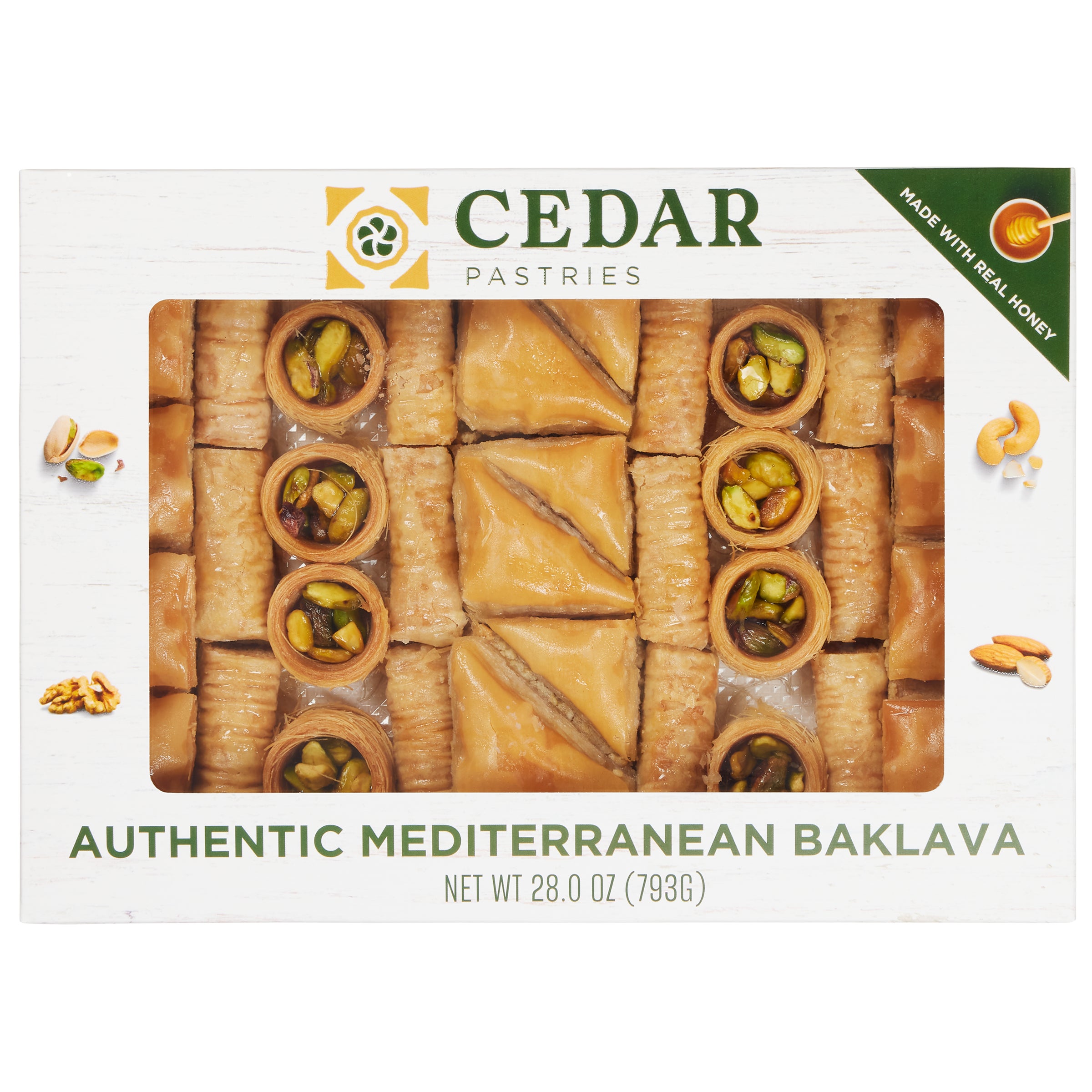 CEDAR PASTRIES ASSORTED BAKLAVA 28 OZ (1.75LBS) - Image 1