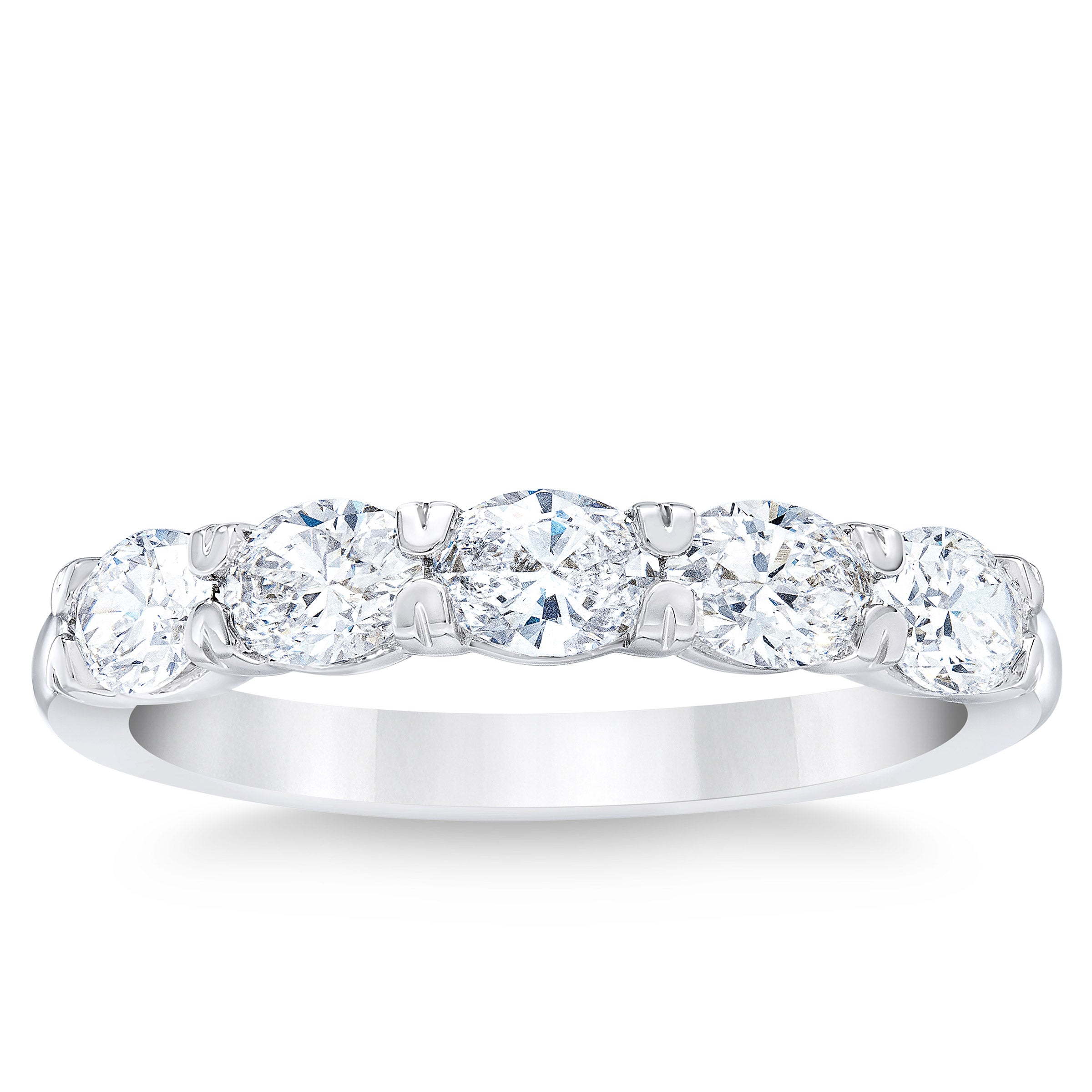 14KT WHITE GOLD VS2 I 1.20CTW OVAL DIAMOND BAND - Image 1