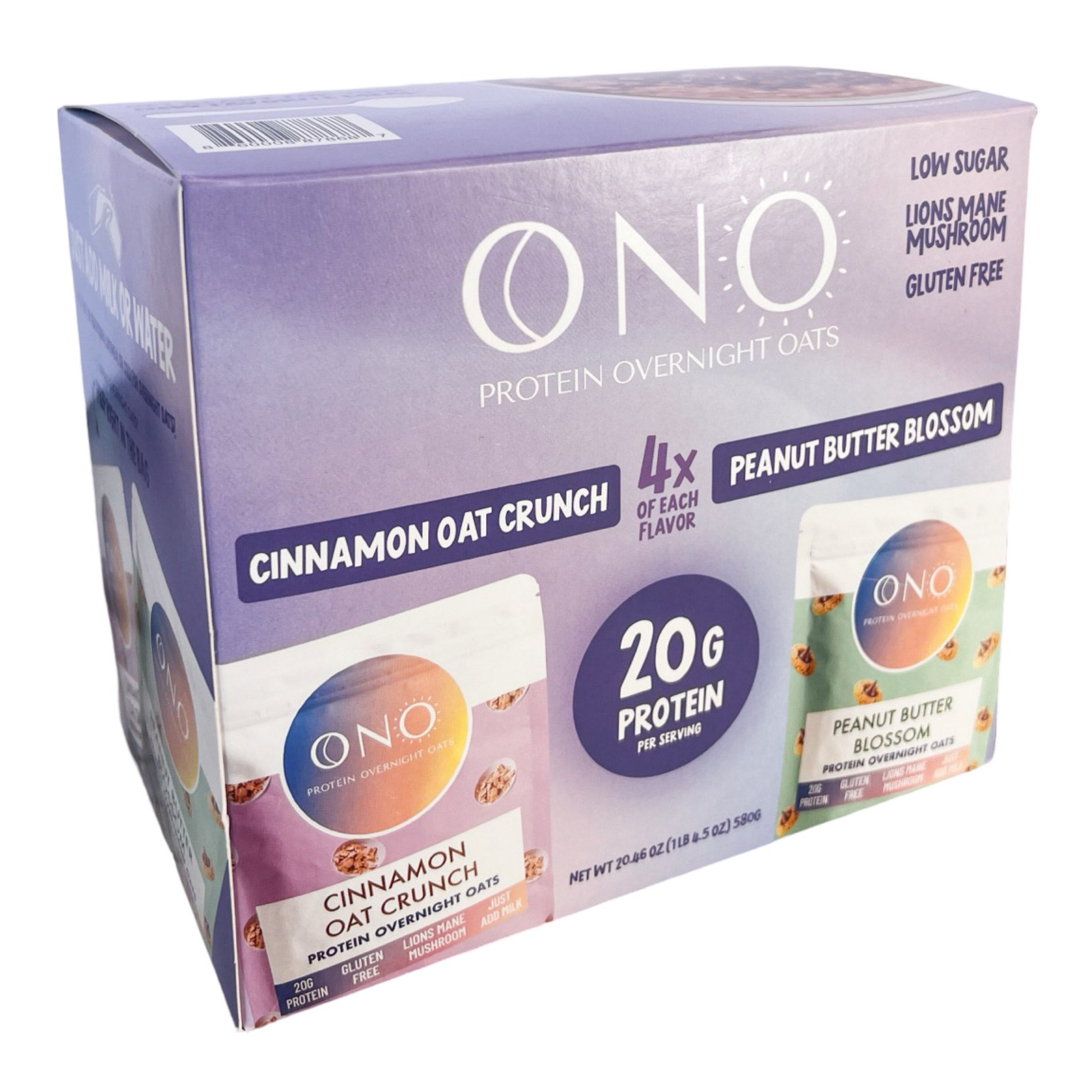 ONO OVERNIGHT OATS WHEY PROTEIN VARIETY 20.46 OUNCE BOX