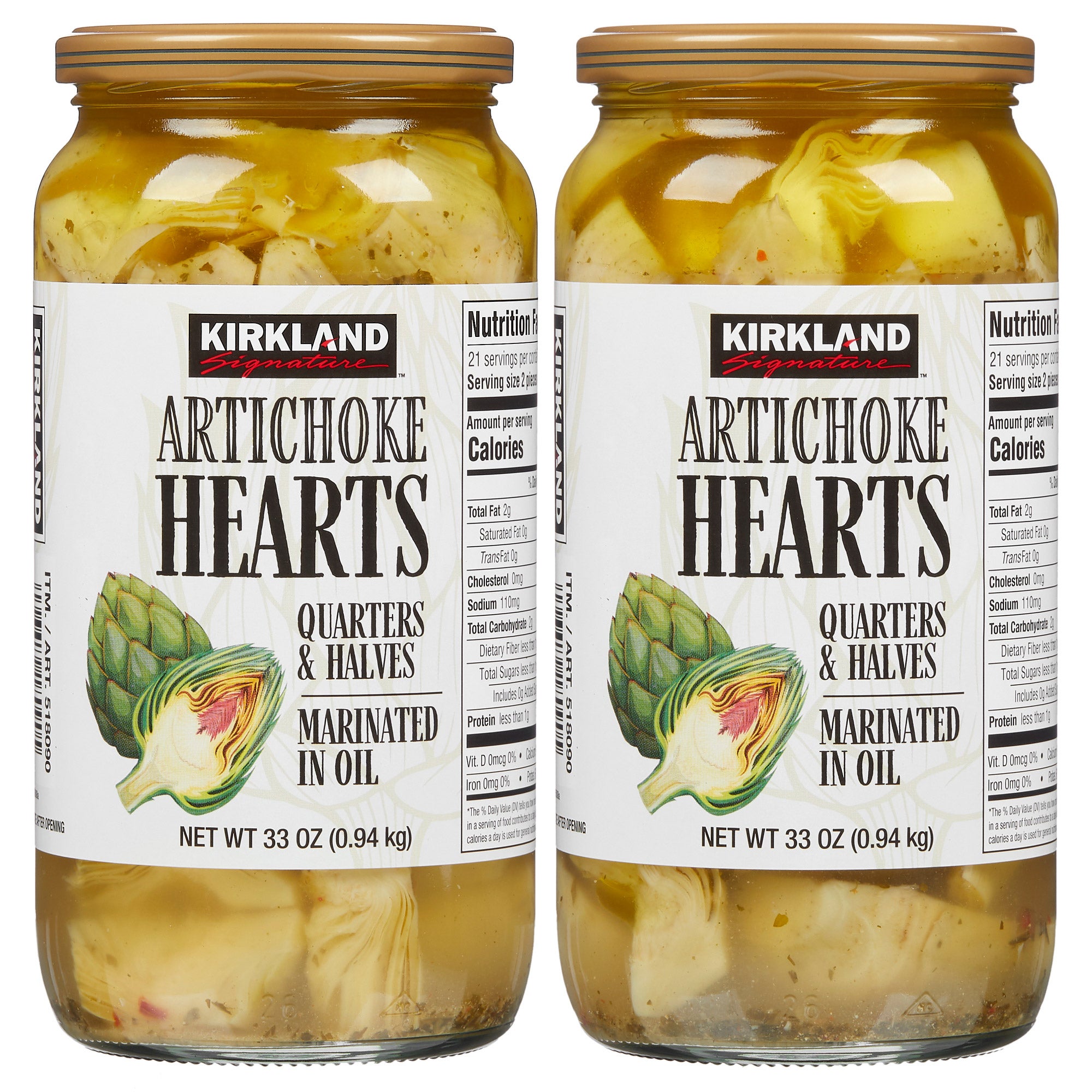 KIRKLAND SIGNATURE MARINATED ARTICHOKE 2/33 OZ - Image 1