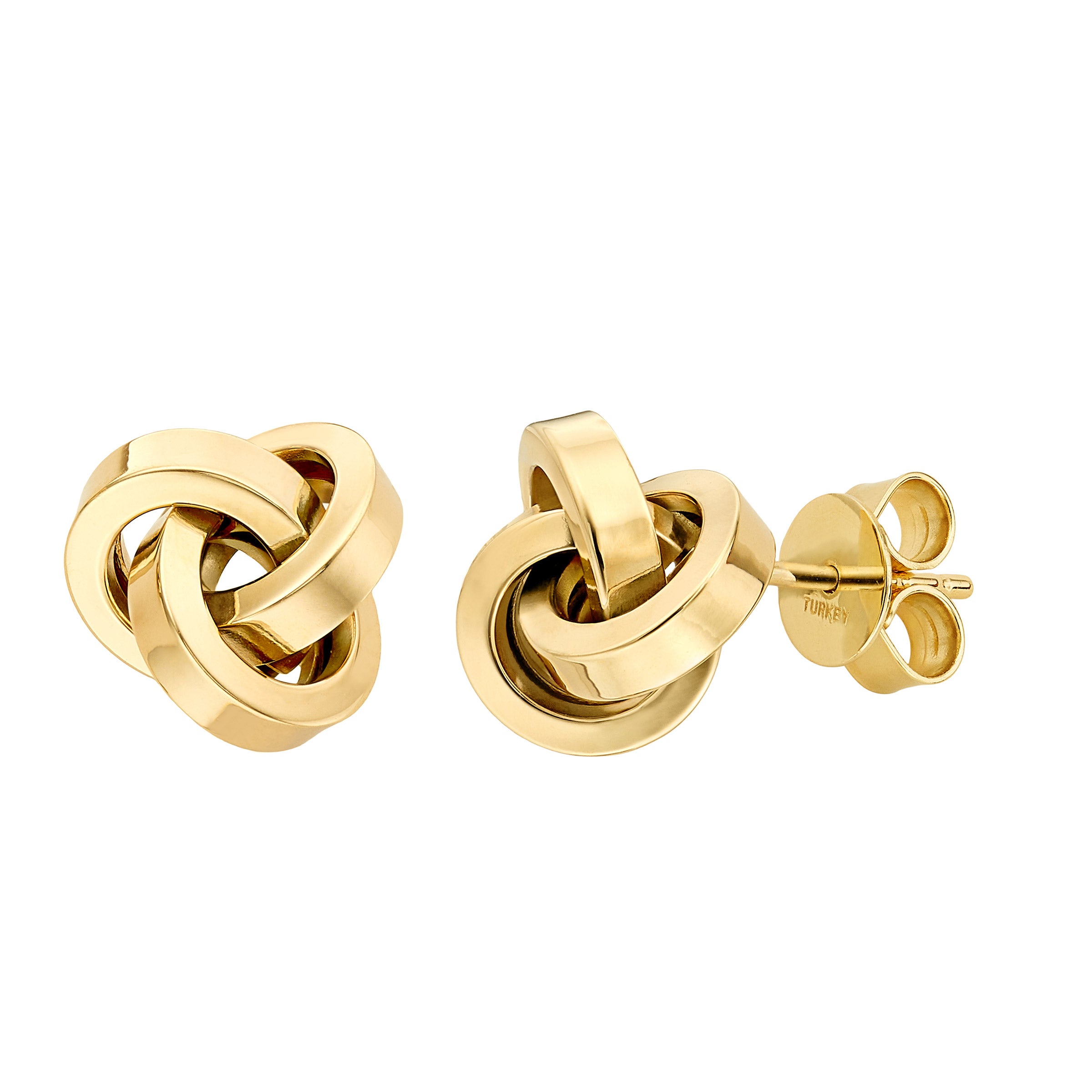 14KT YELLOW GOLD LOVE KNOT EARRINGS - Image 1