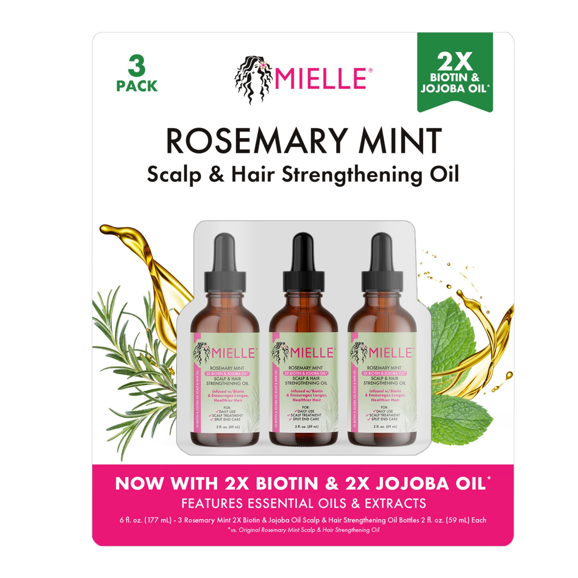 MIELLE ROSEMARY MINT SCALP HAIR STRENGTHING OIL