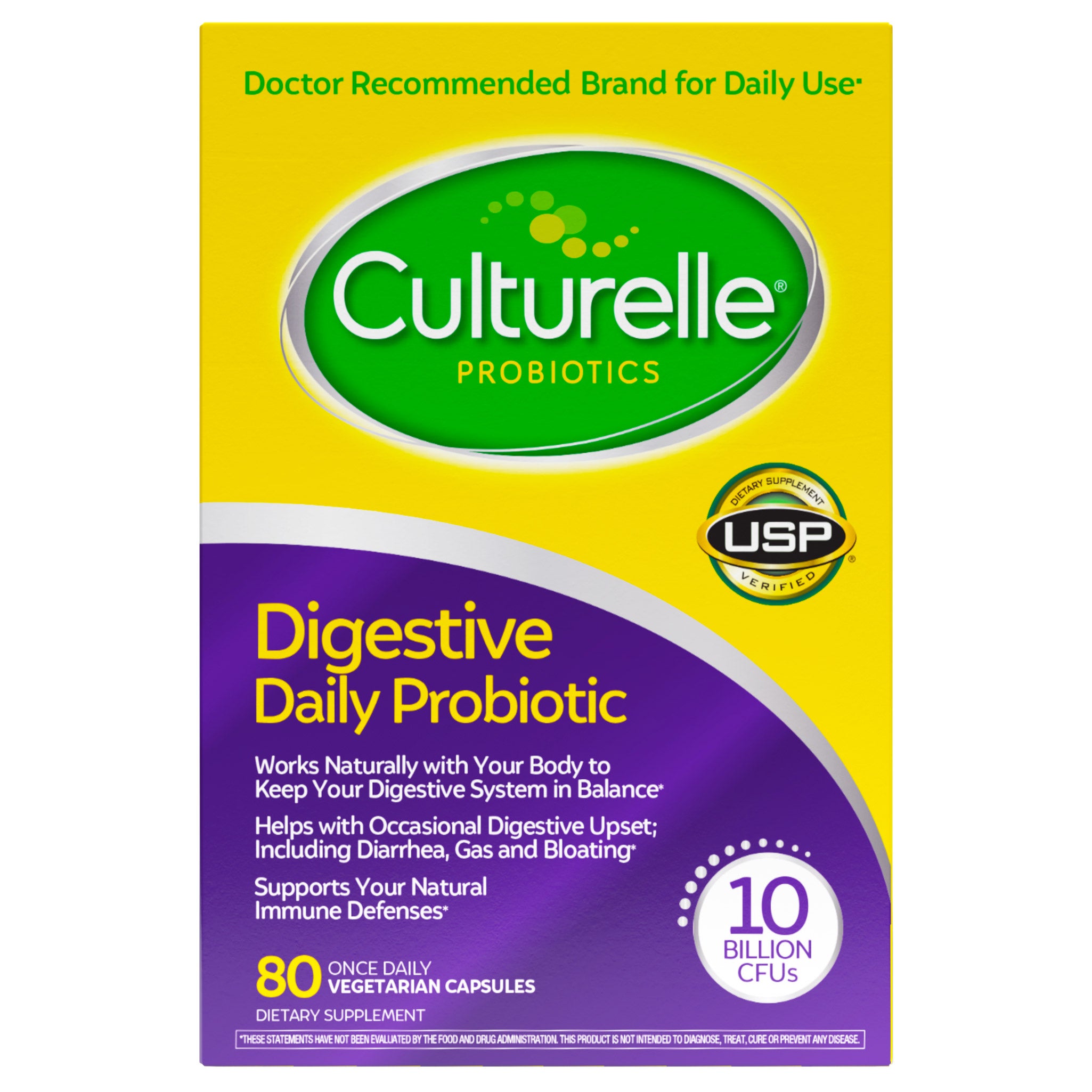 CULTURELLE DIGESTIVE HEALTH PROBIOTIC 80 CAPSULES - Image 1