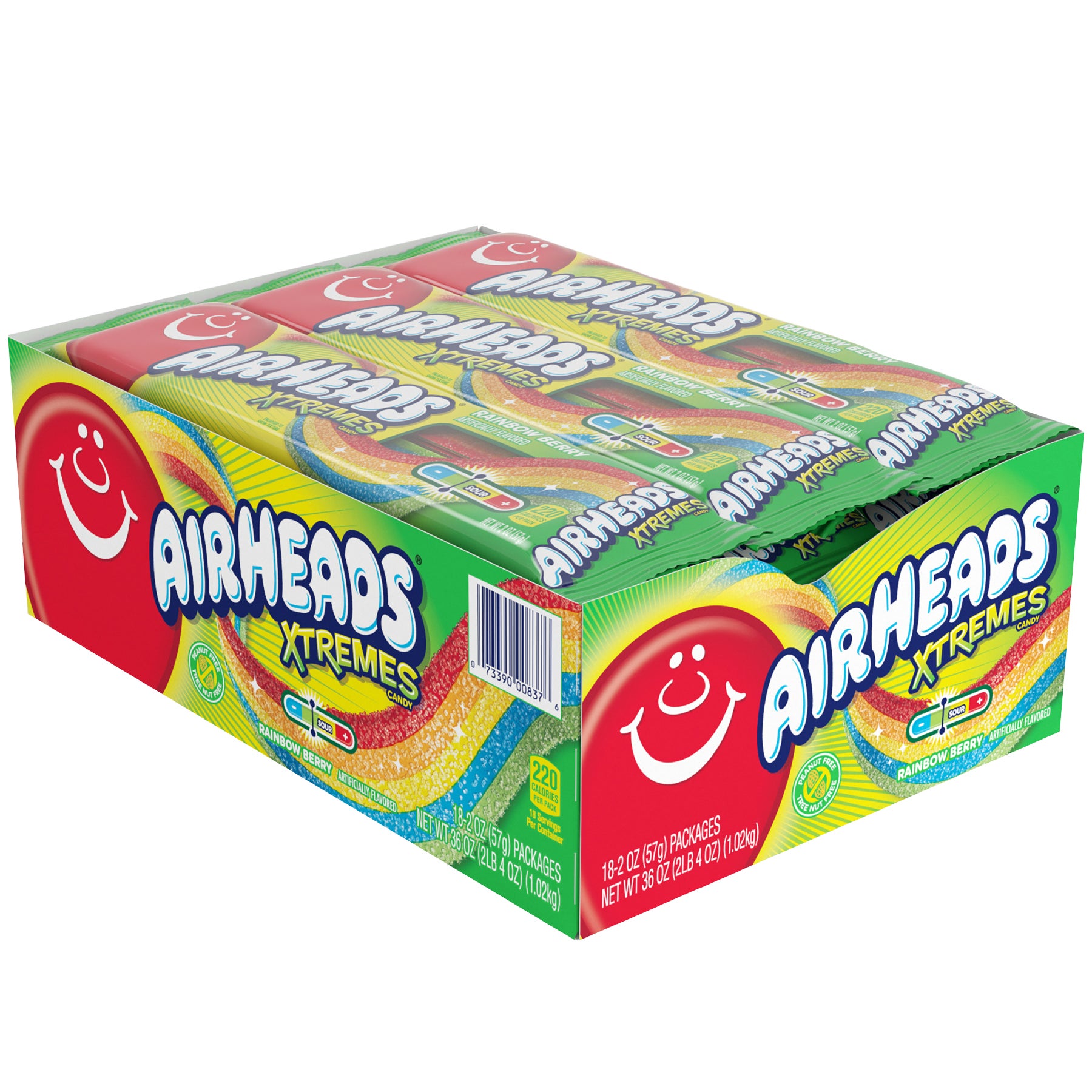 AIRHEADS XTREMES SOUR RAINBOW BERRY 18 CT / 2 OZ