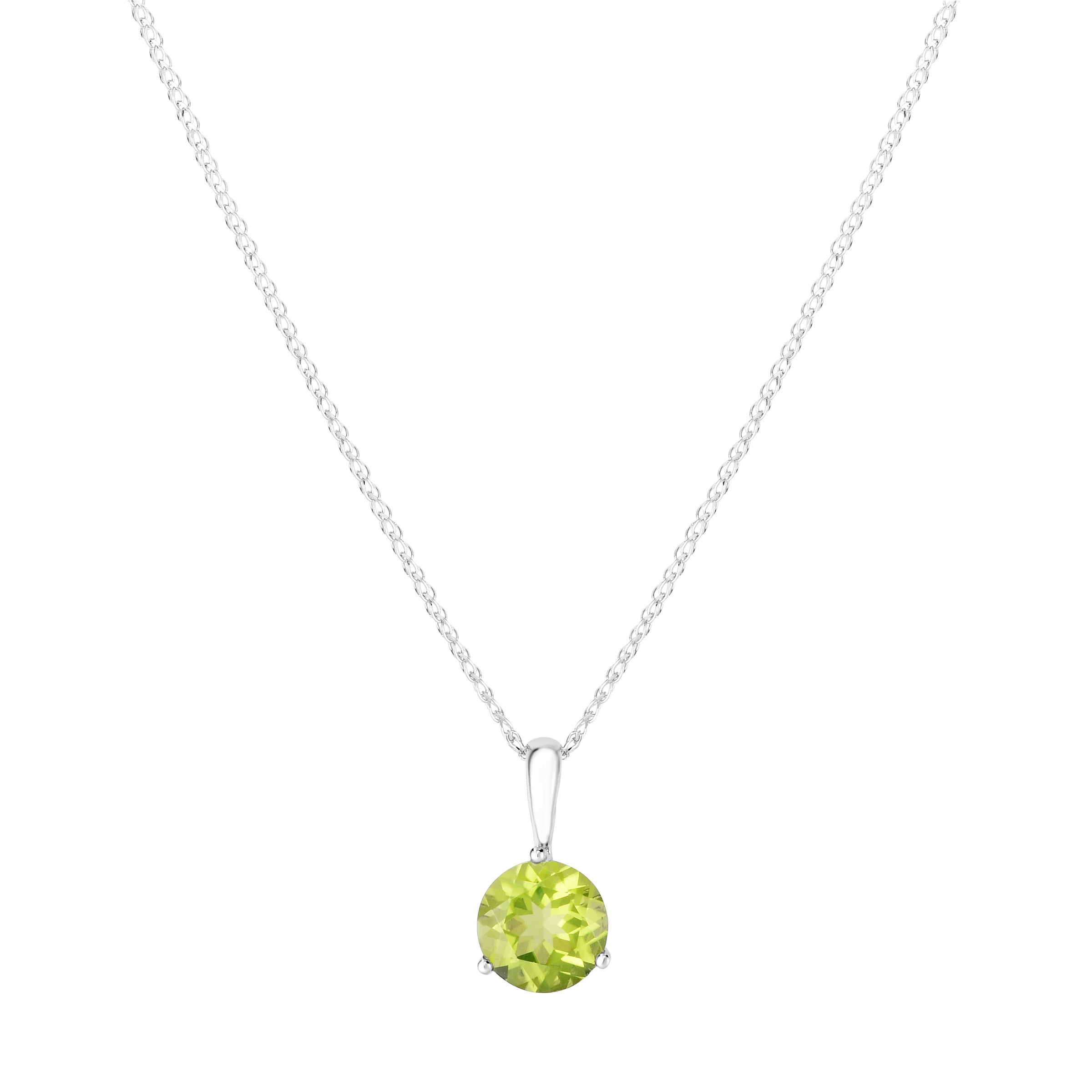 14KT WHITE GOLD APROX 8MM PERIDOT NECKLACE 18¨