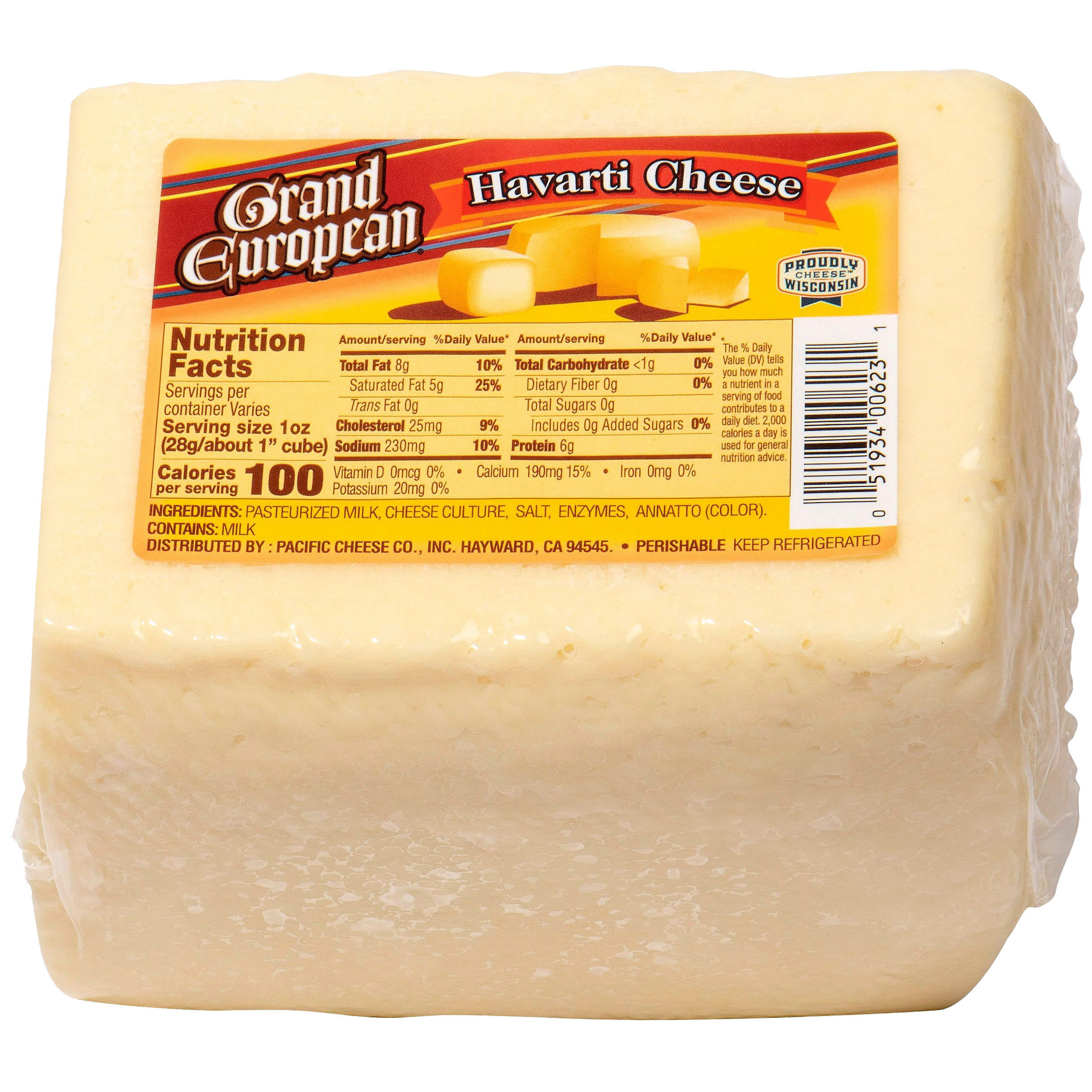 GRAND EUROPEAN HAVARTI CHEESE PER LB (AVG 4.5 LB)