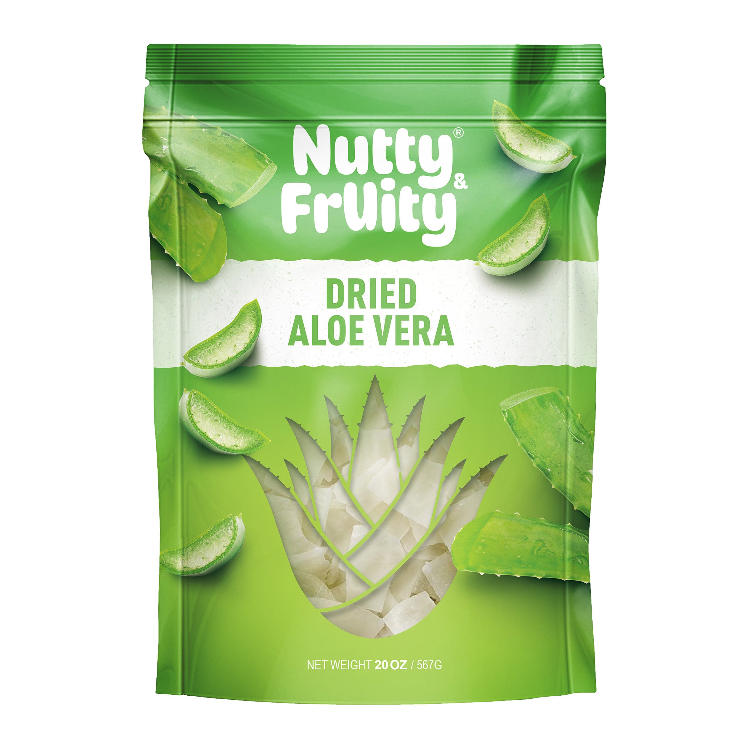 NUTTY AND FRUITY DRIED ALOE VERA 20 OUNCES