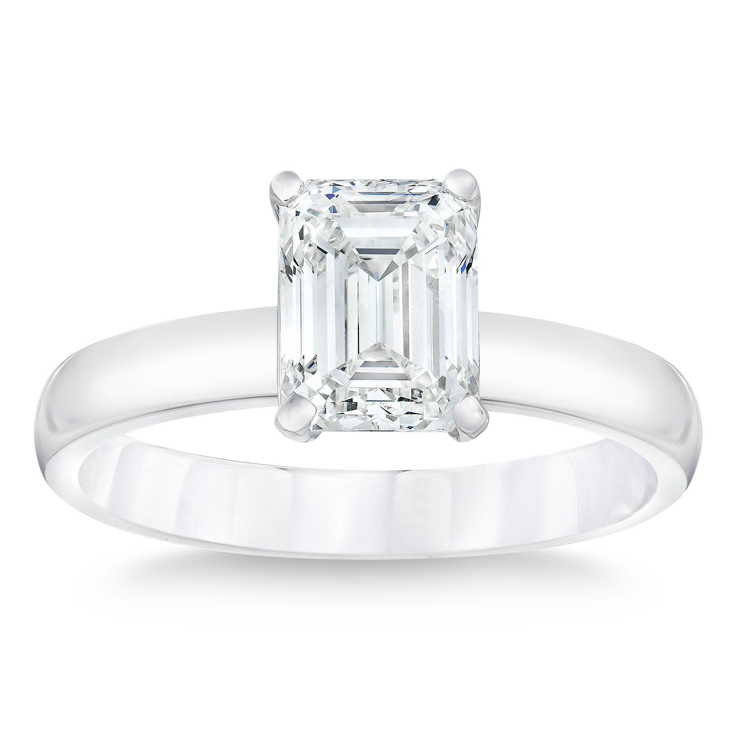 1.00CT EMERALD CUT PLATINUM SOLITAIRE RING VS2 ¨G¨ COLOR - Image 1