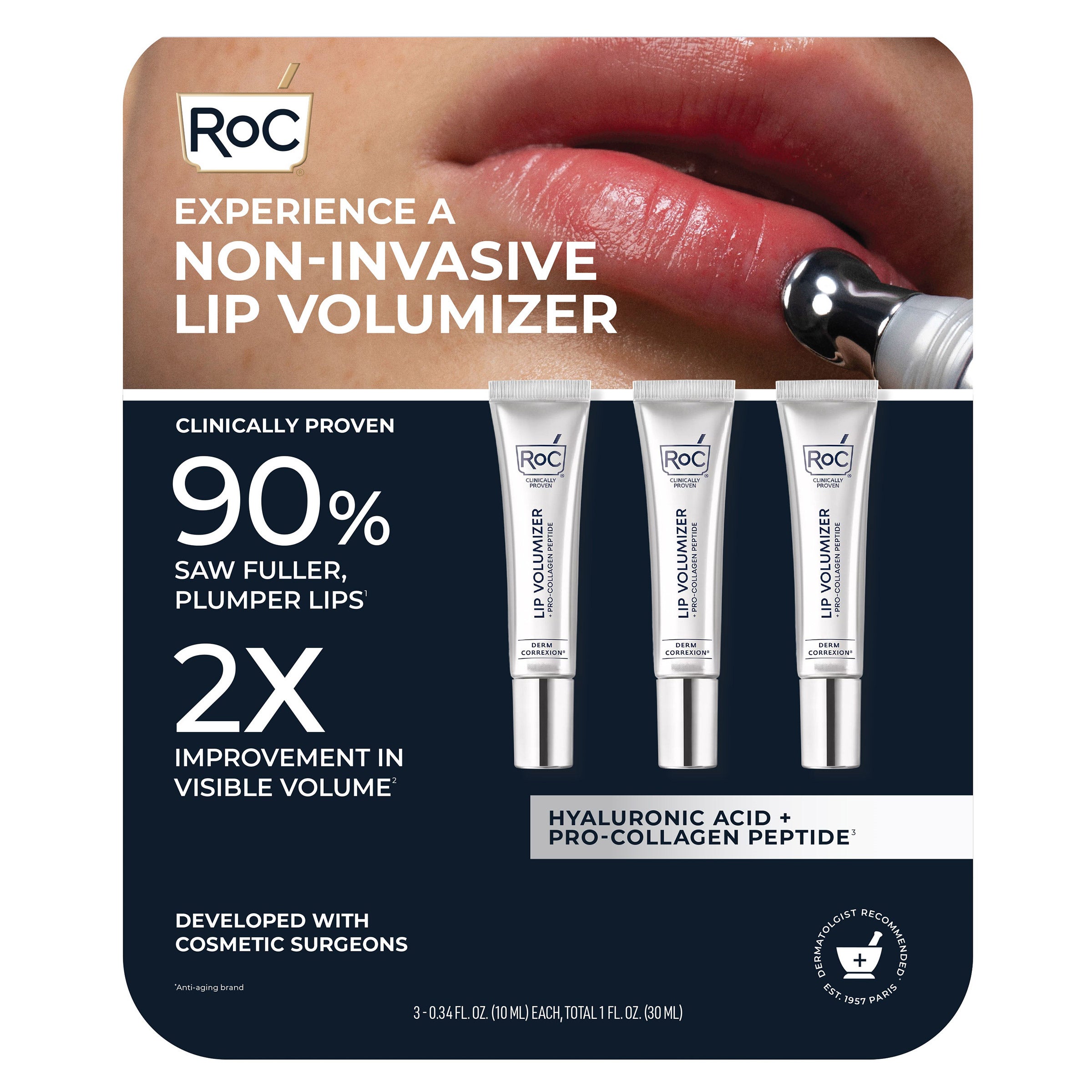 ROC DERM CORREXION LIP VOLUMIZER 0.34 OZ/3PK - Image 1