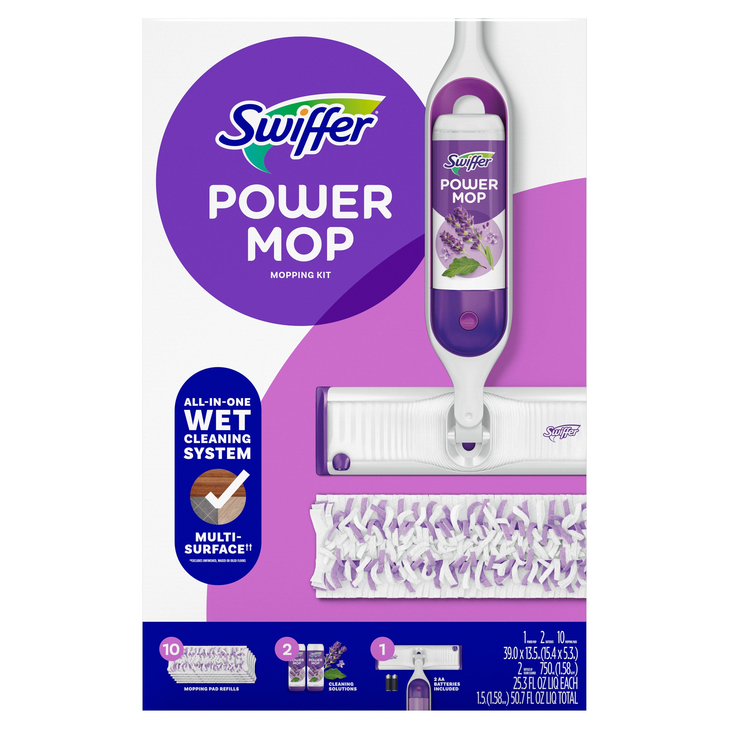 SWIFFER POWER MOP 1 DEVICE + 2 SOLUTIONS 10 PADS