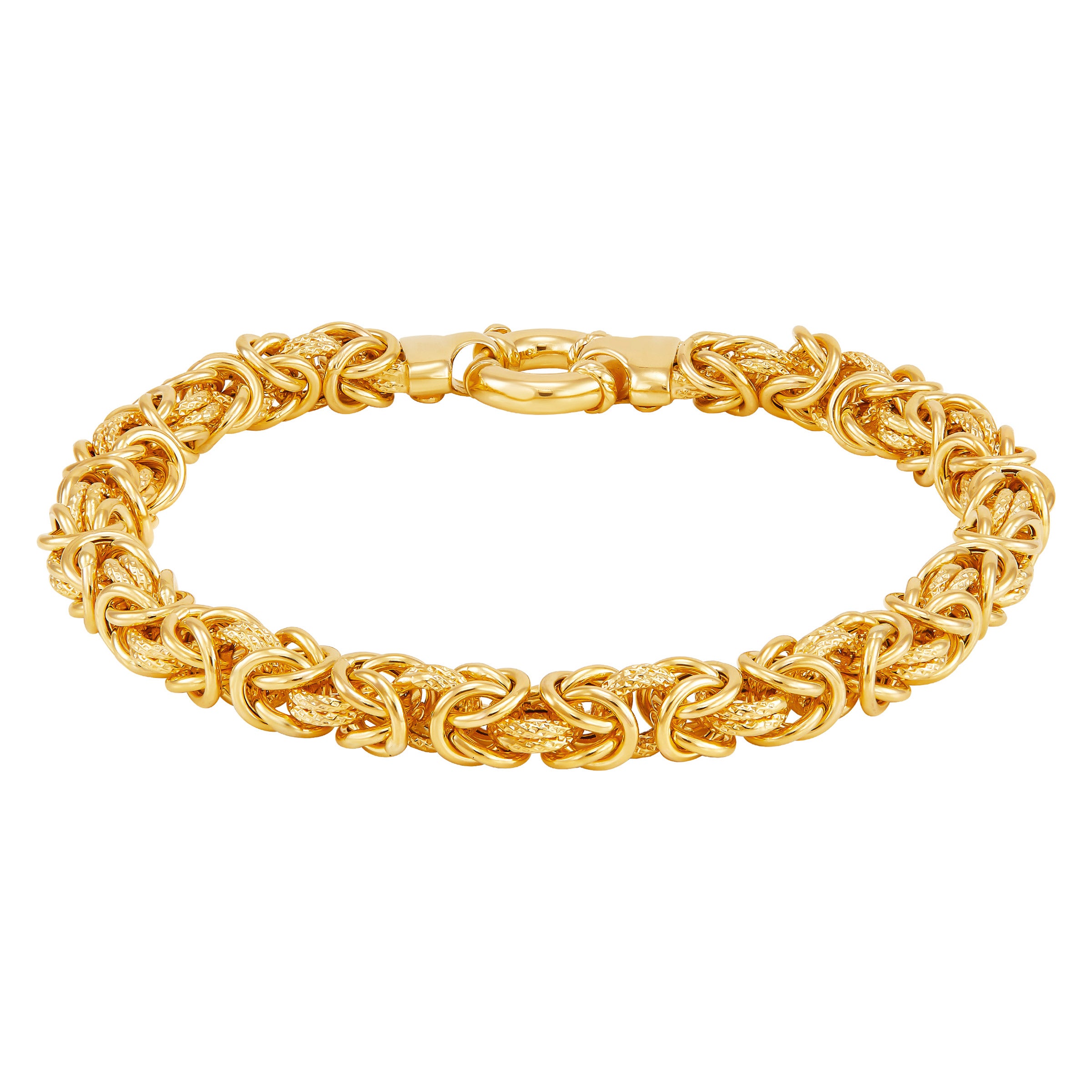 14KT YELLOW GOLD BYZANTINE BRACELET MADE IN ITALY - Image 1