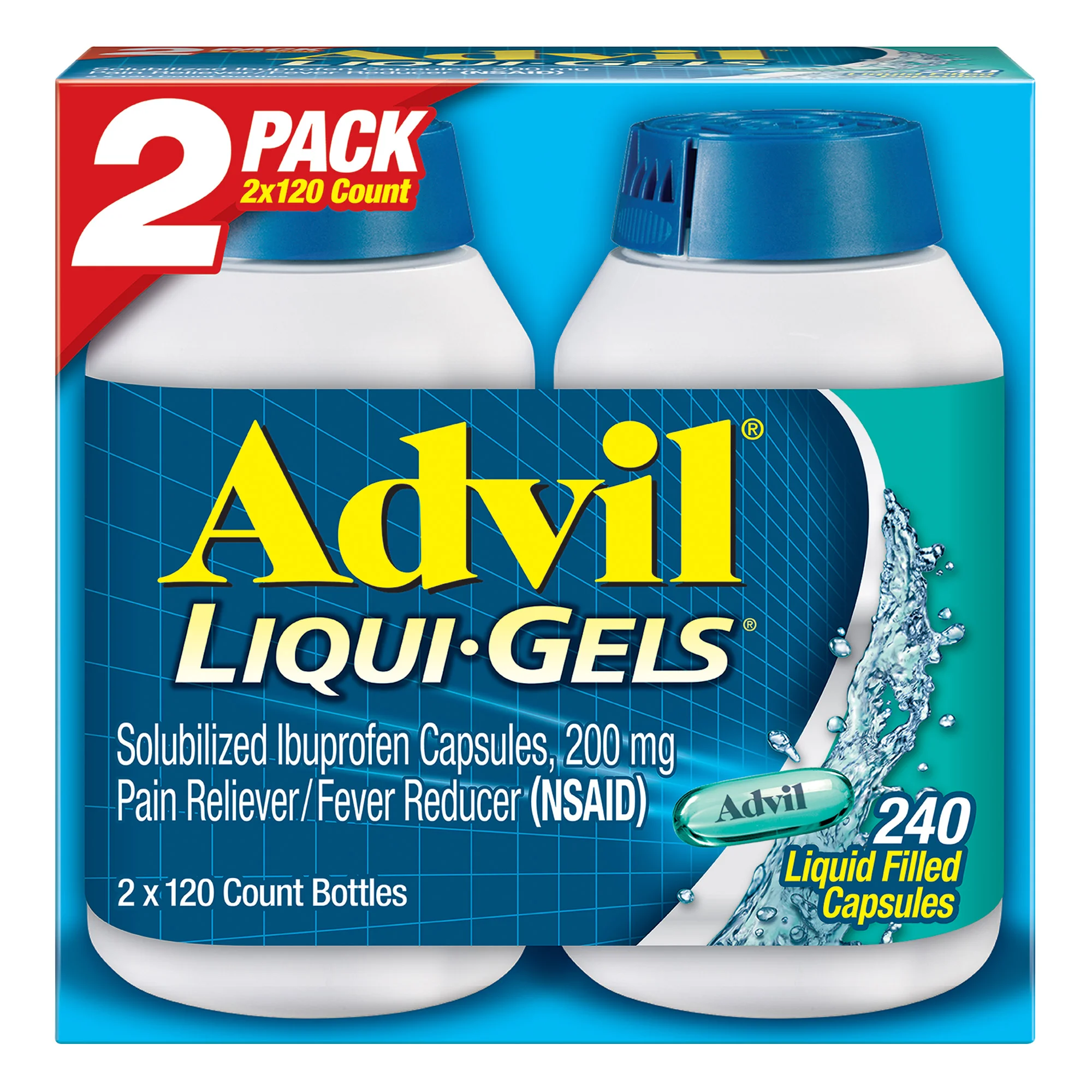 ADVIL 200MG LIQUIGEL 2X120 COUNT - Image 1